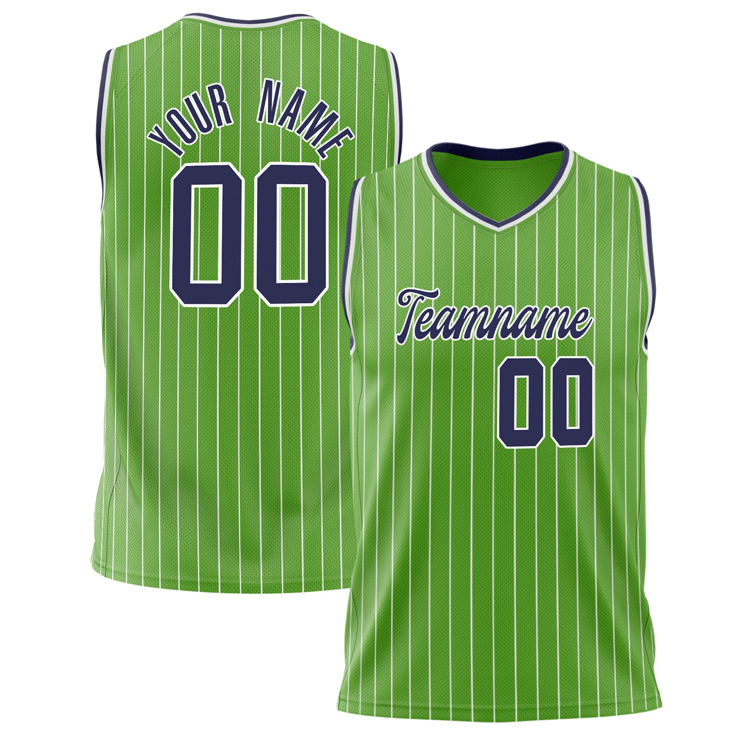 Benutzerdefiniertes Professionelles Neongrün Marineblau Basketballtrikot BS02240626ZX120