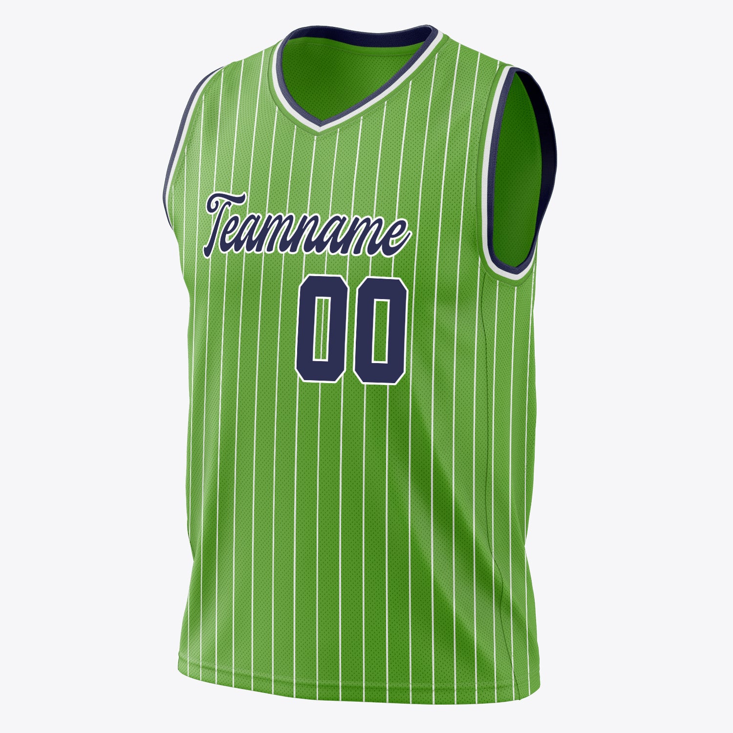 Custom Professional Neon Green Navy Blue Basketball Jersey