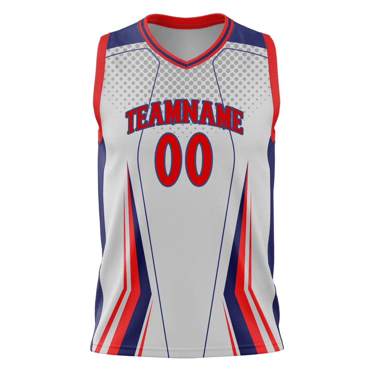 Custom Professional White Red Basketball Jersey