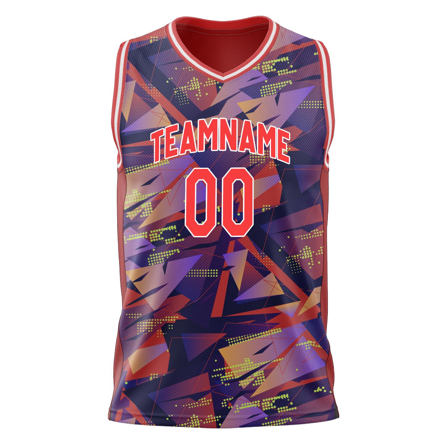 Custom Professional Red White Basketball Jersey