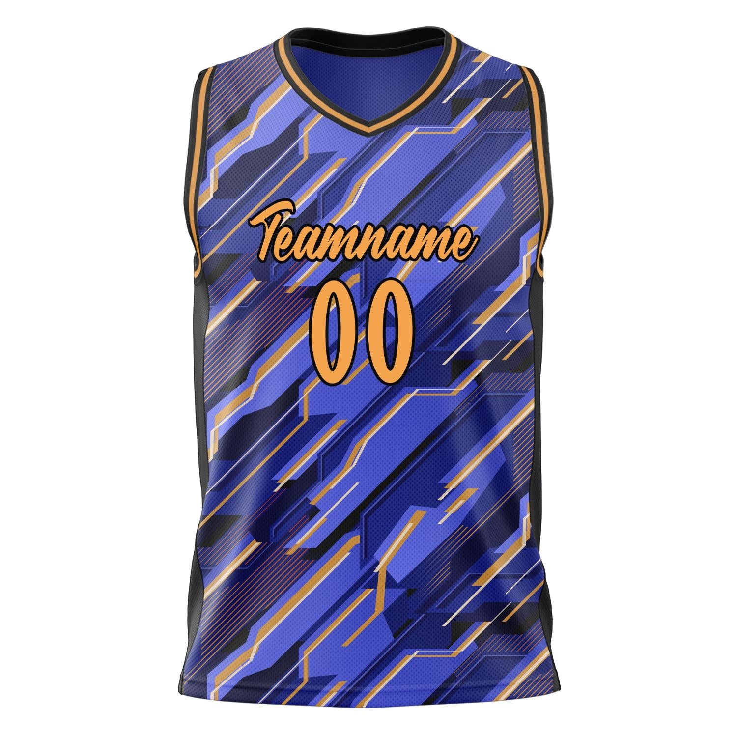 Custom Professional Blue Gold Basketball Jersey