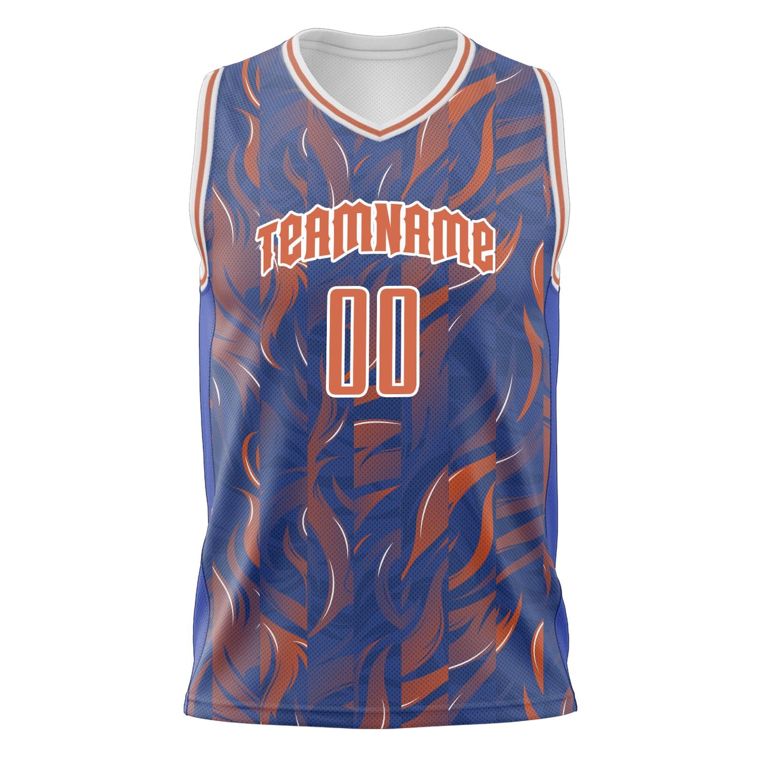 Custom Professional Orange Royal Blue Basketball Jersey