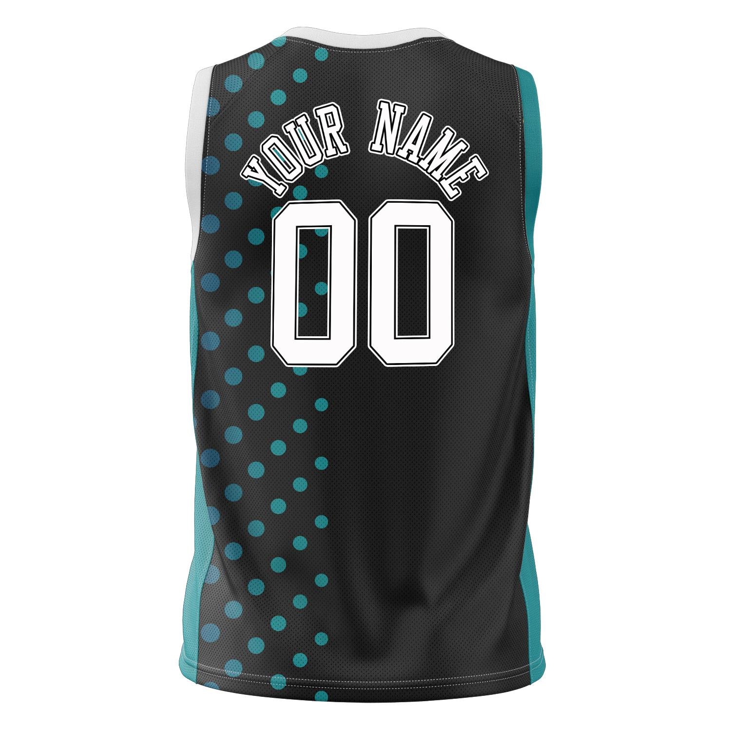 Custom Professional Black Teal Basketball Jersey