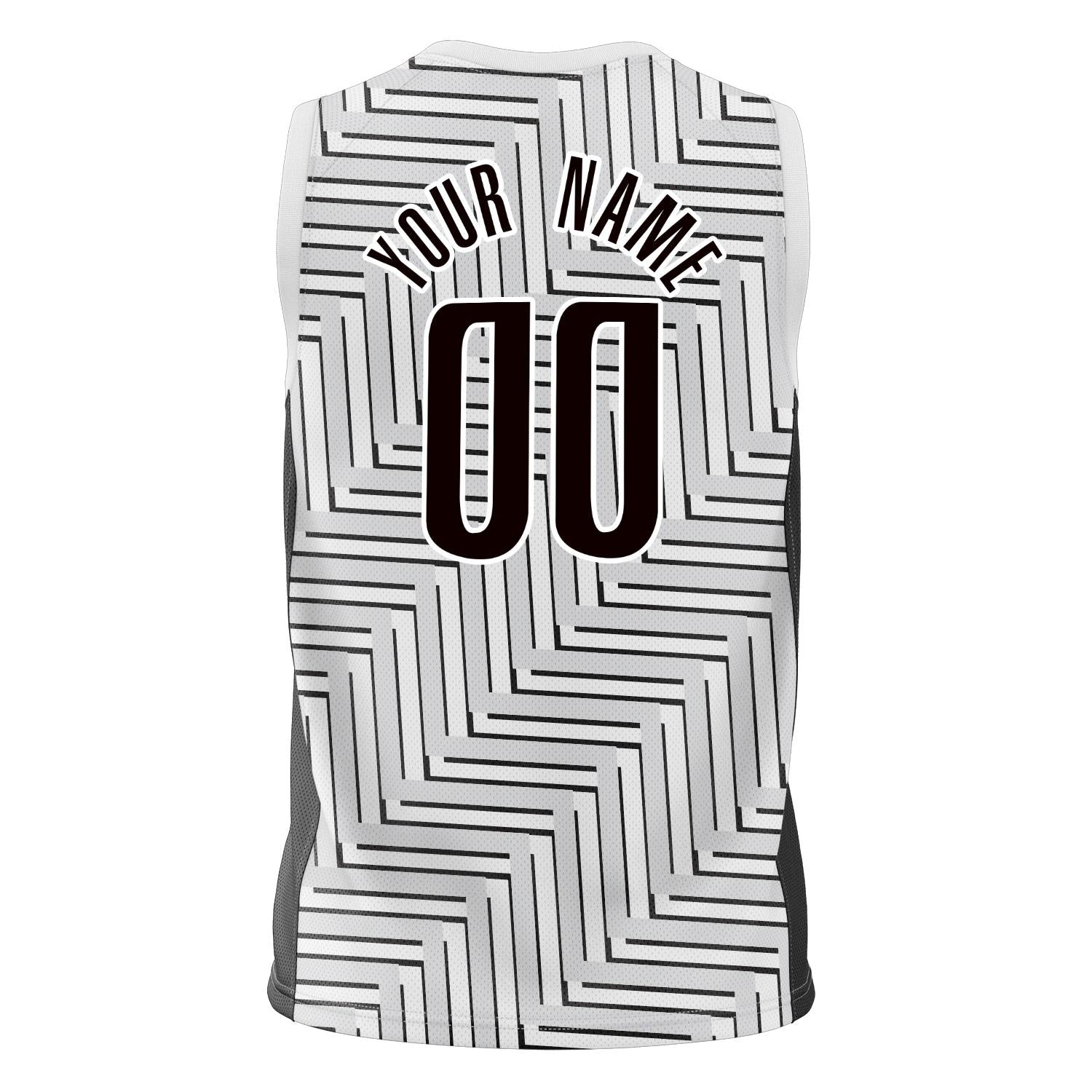 Custom Professional White Black Basketball Jersey