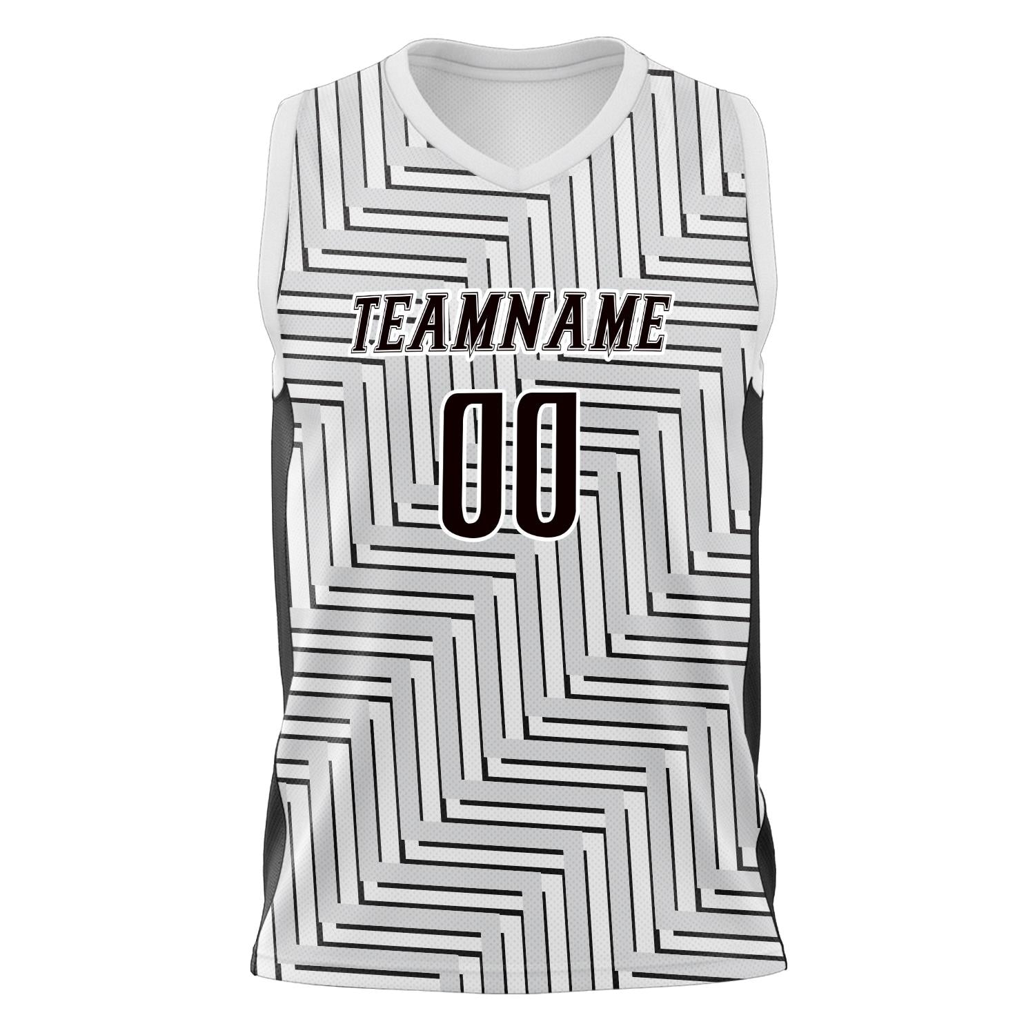Custom Professional White Black Basketball Jersey