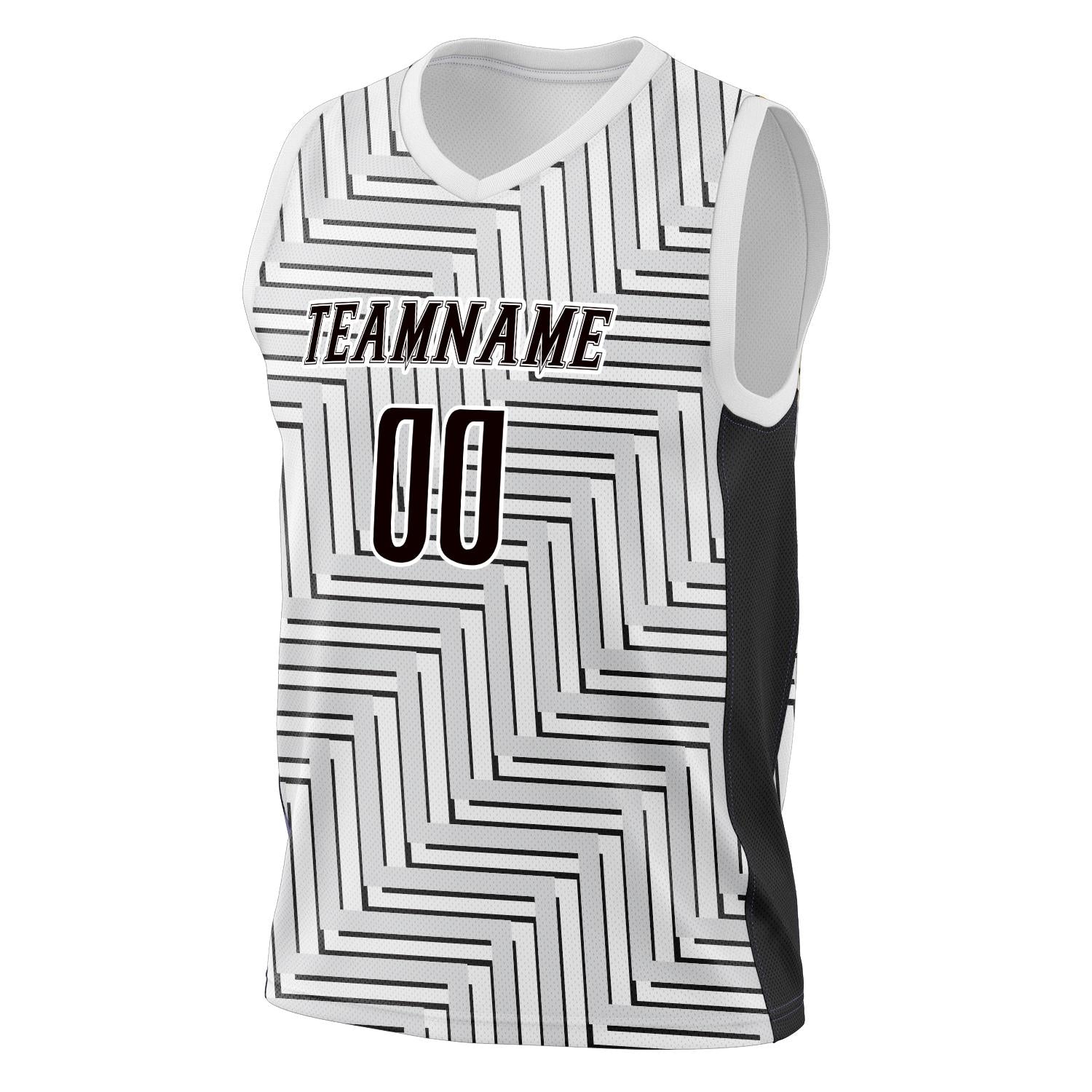 Custom Professional White Black Basketball Jersey
