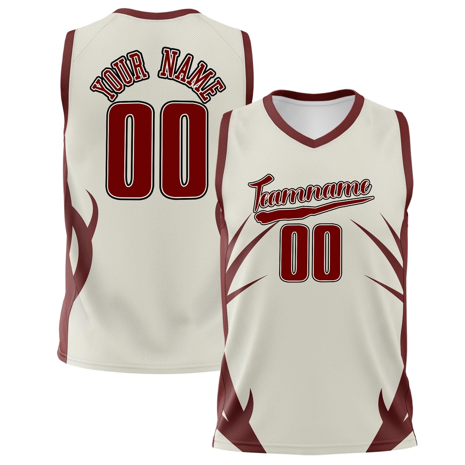 Benutzerdefiniertes Professionelles Creme Kastanienbraun Basketballtrikot BS02240808JC016