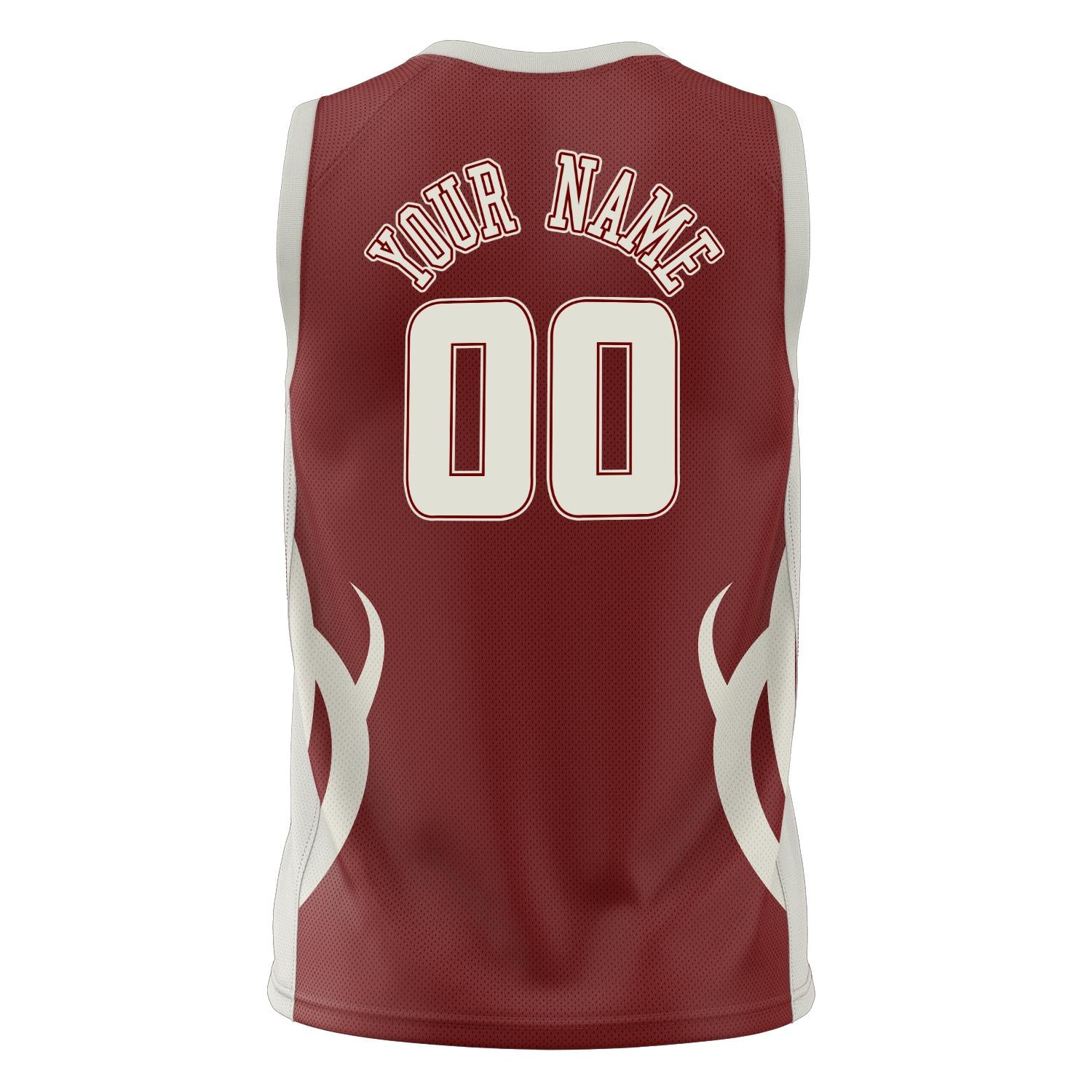 Custom Professional Maroon Cream Basketball Jersey