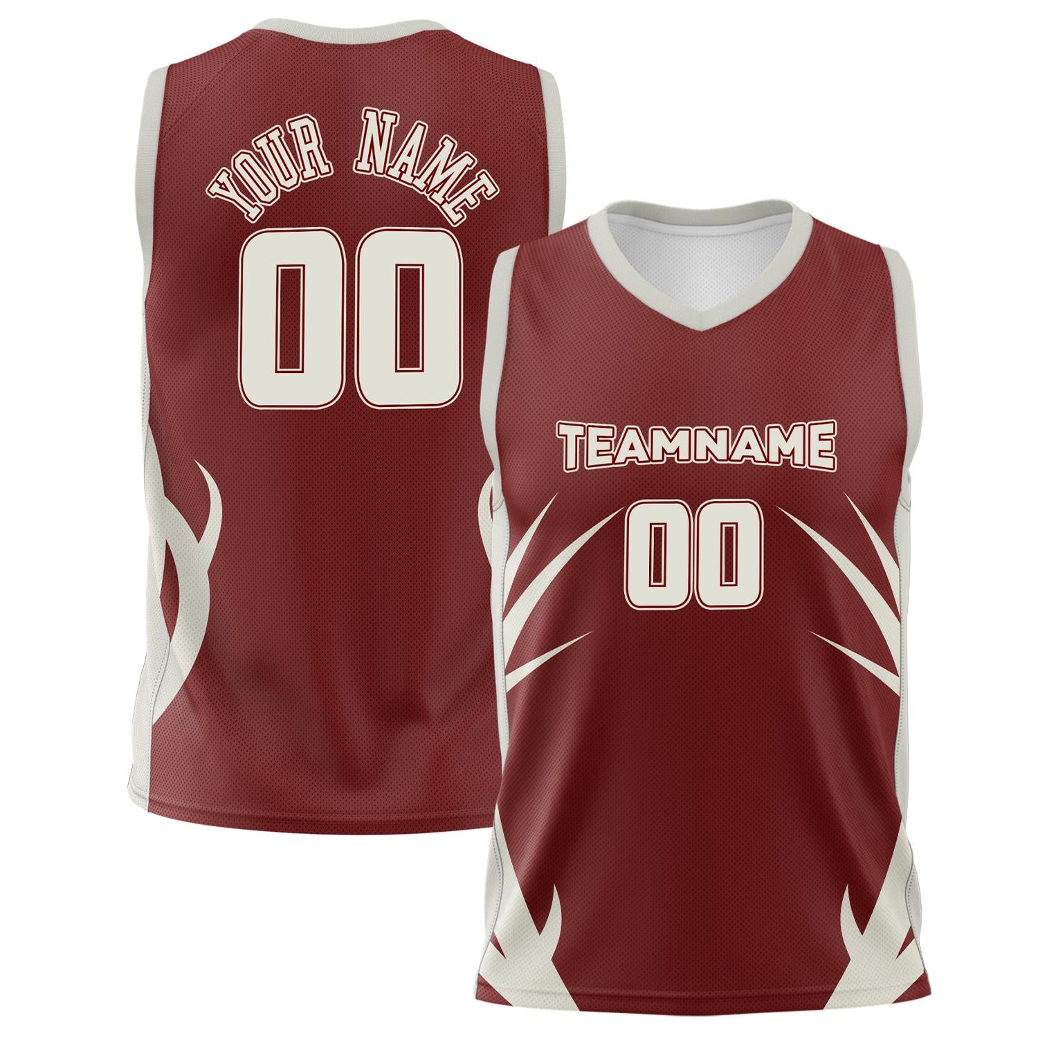 Benutzerdefiniertes Professionelles Kastanienbraun Creme Basketballtrikot BS02240808JC018