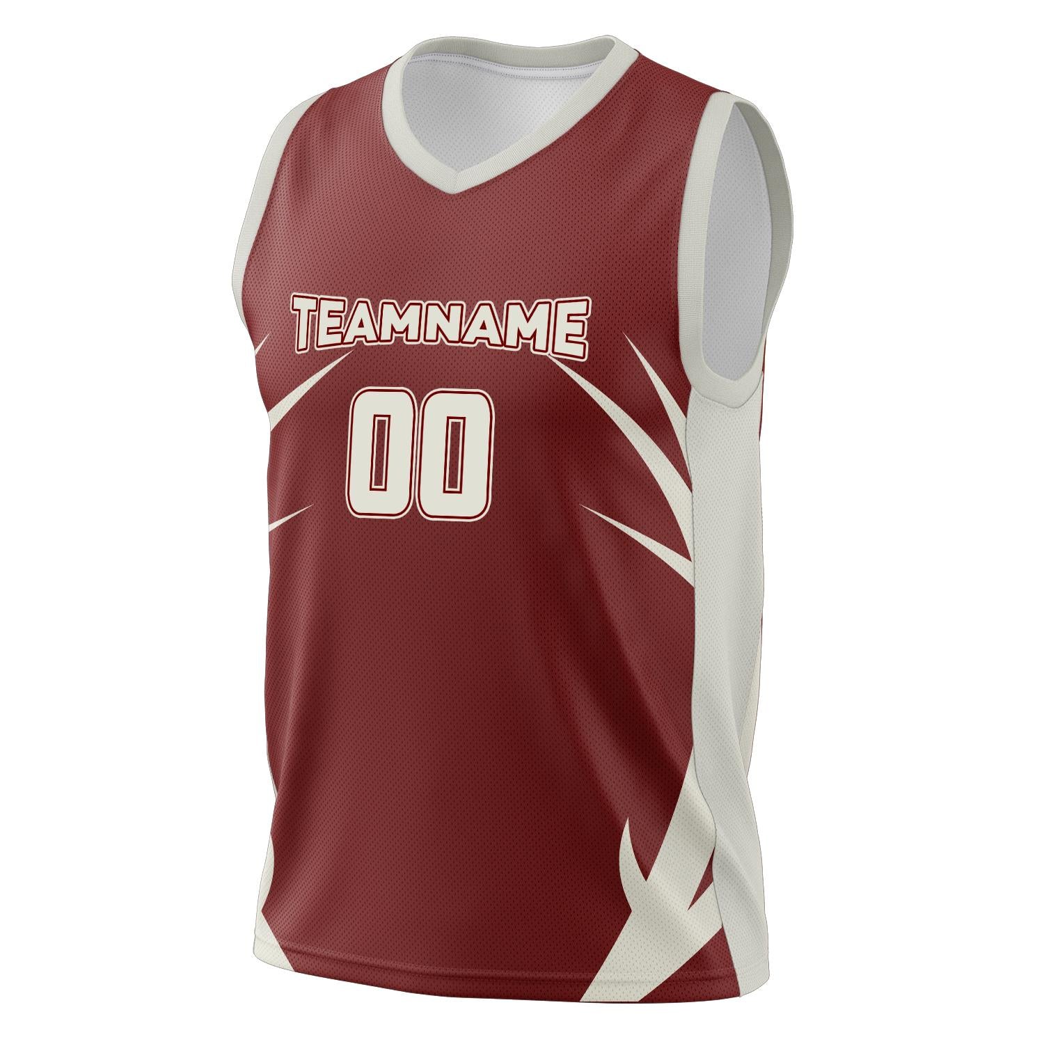 Custom Professional Maroon Cream Basketball Jersey