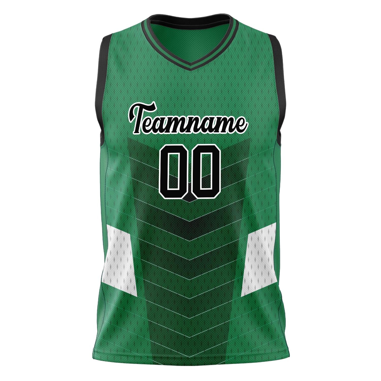 Custom Professional Kelly Green Black Basketball Jersey