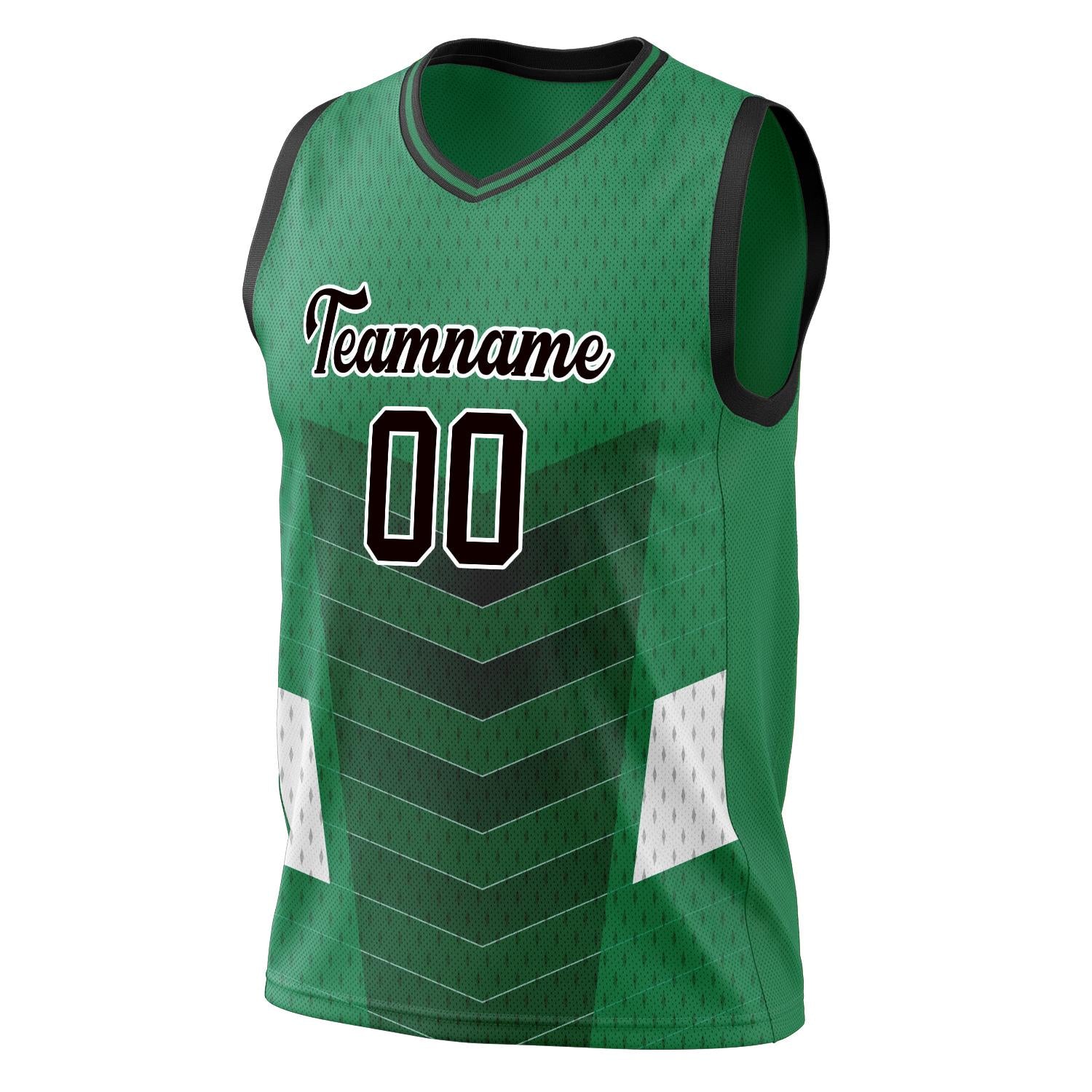 Custom Professional Kelly Green Black Basketball Jersey