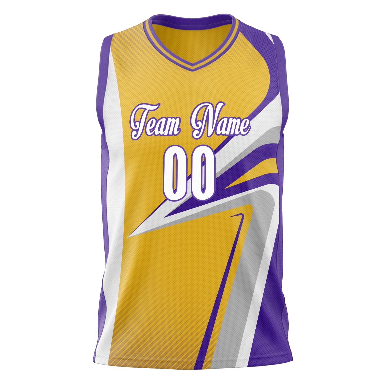 Custom Professional Gold Purple Basketball Jersey