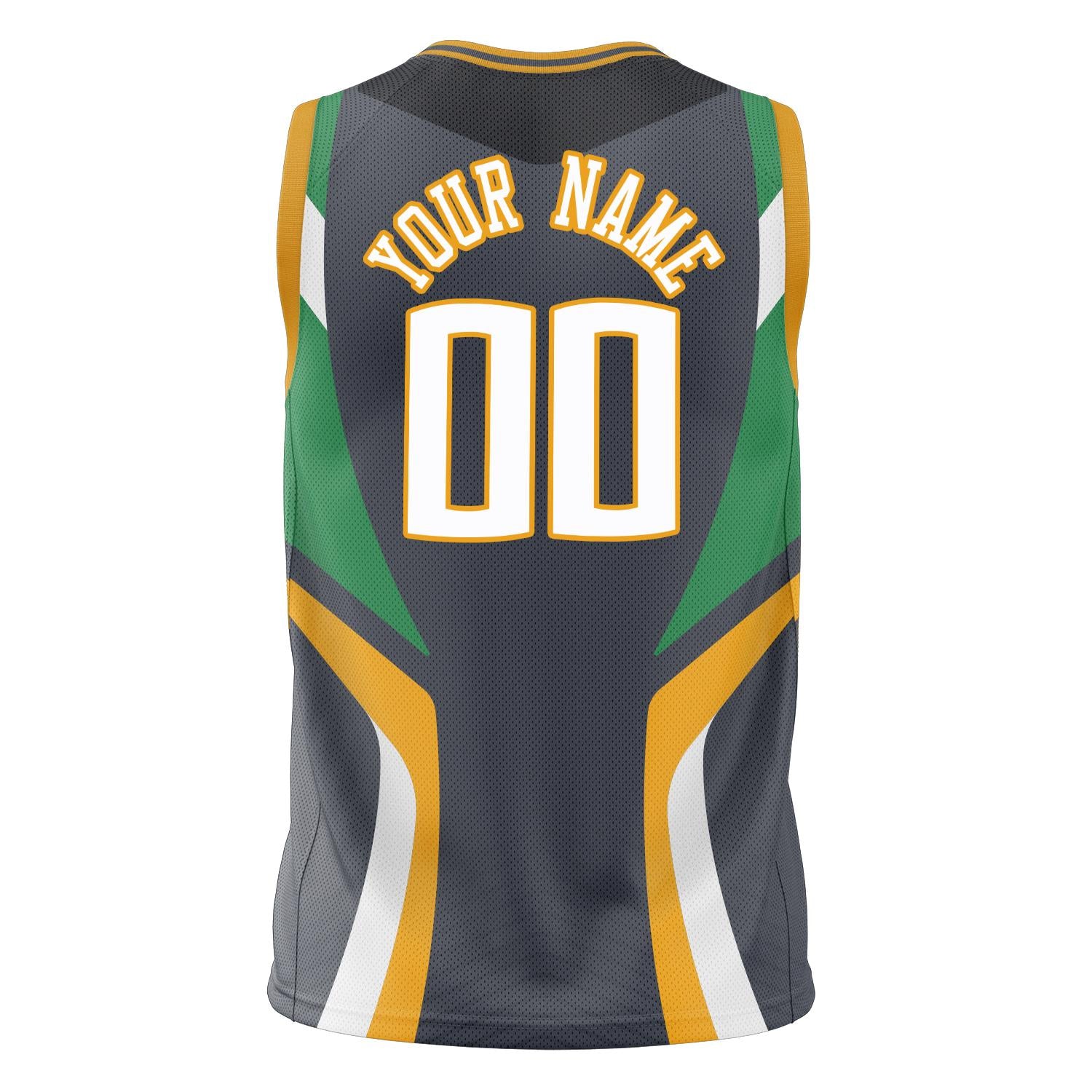 Custom Professional Gray Gold Basketball Jersey