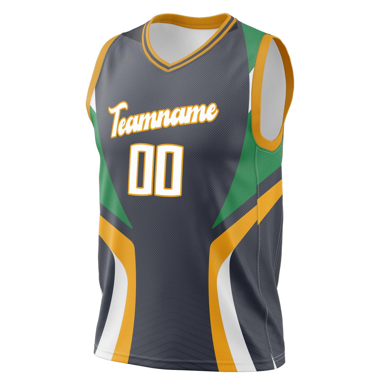 Custom Professional Gray Gold Basketball Jersey