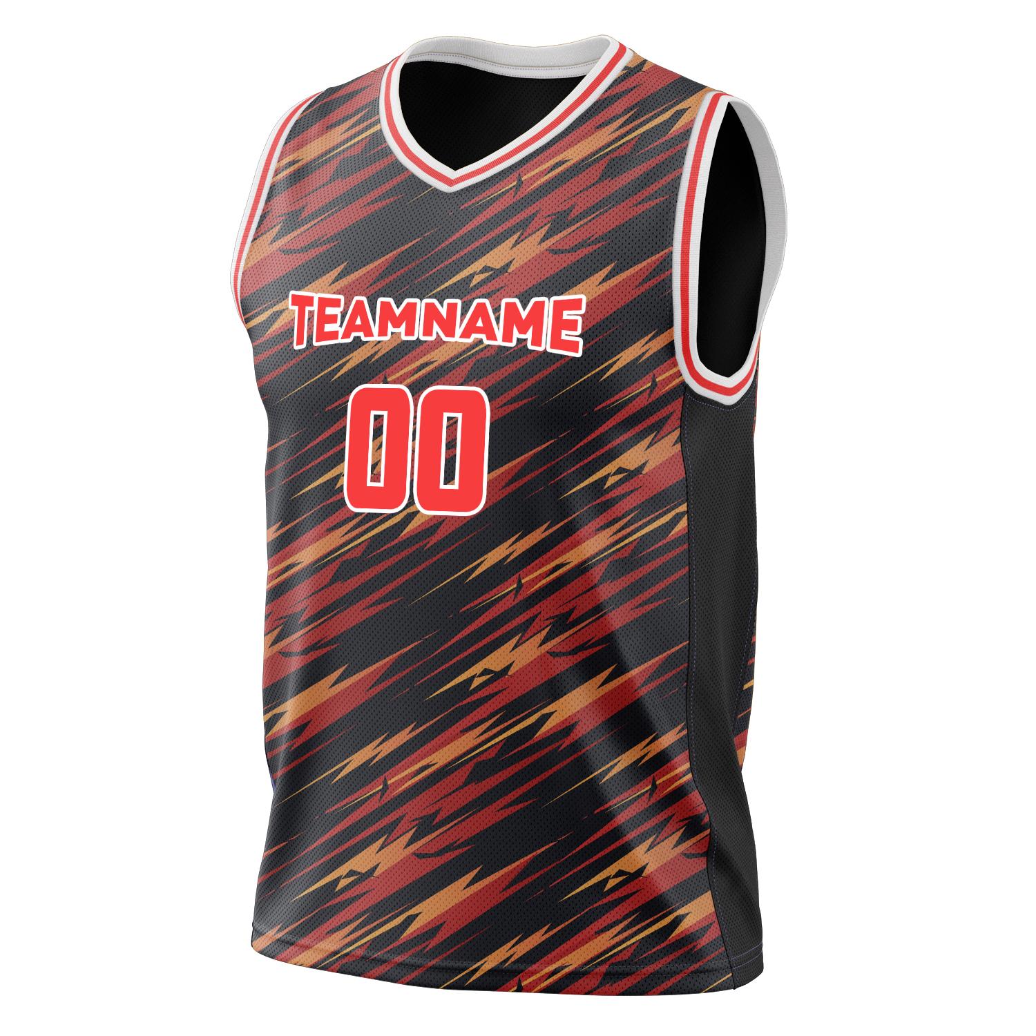 Custom Professional Red Black Basketball Jersey