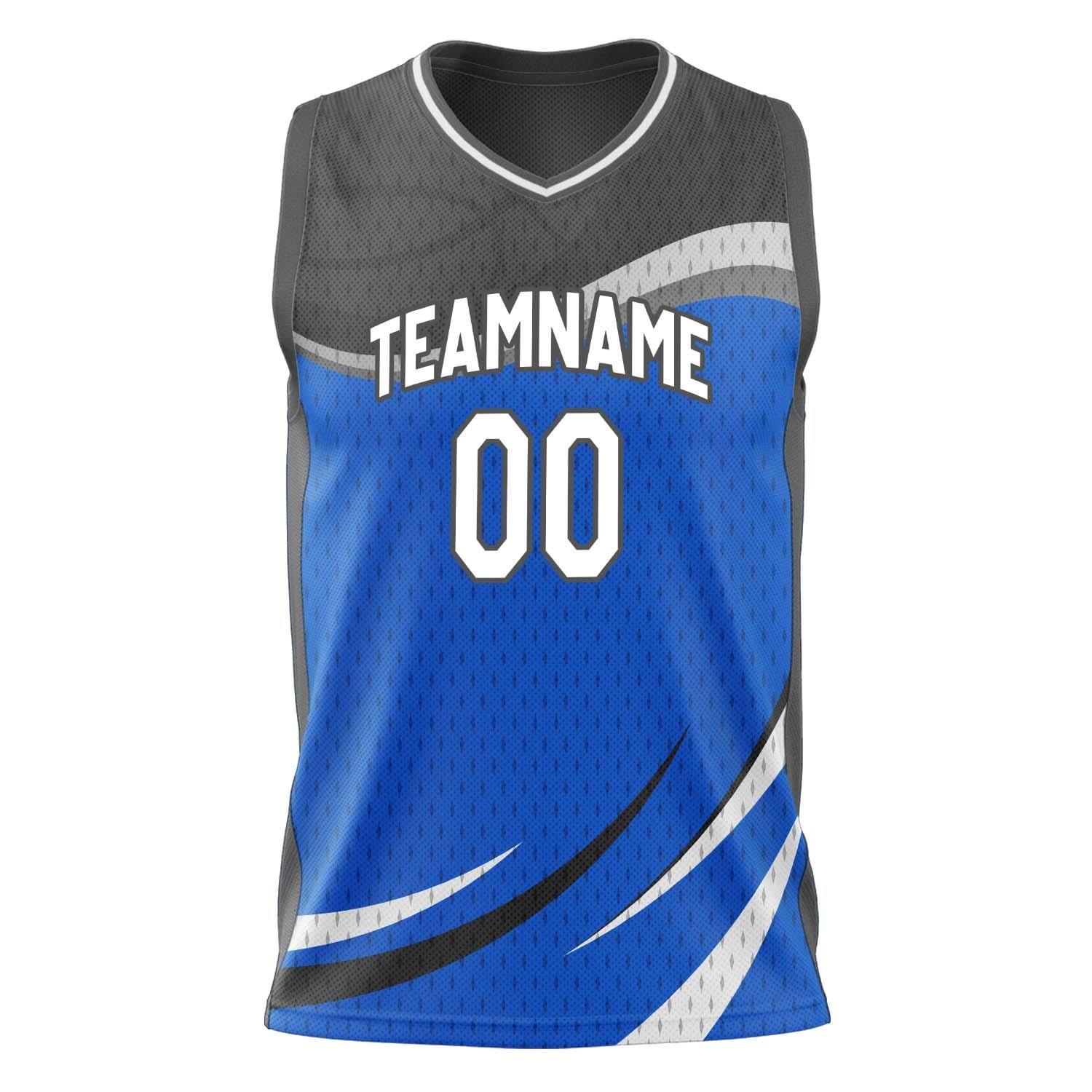 Custom Professional Blue Black Basketball Jersey