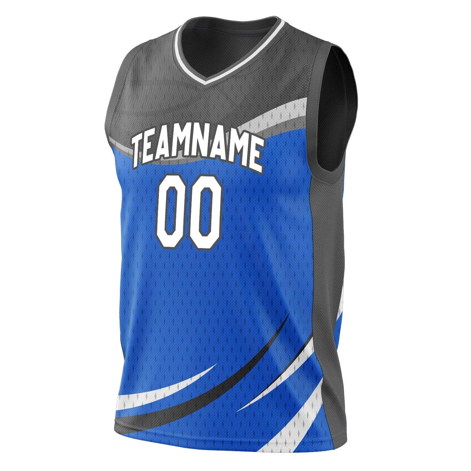 Custom Professional Blue Black Basketball Jersey