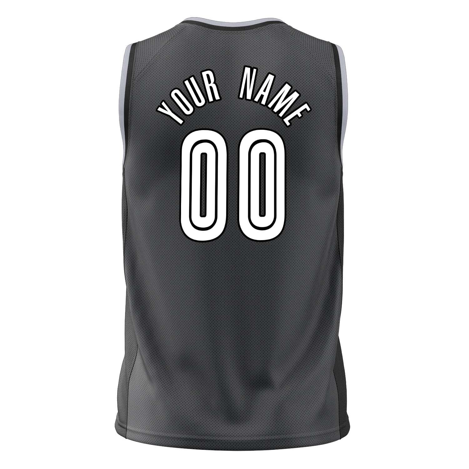 Custom Professional Black Gray Basketball Jersey
