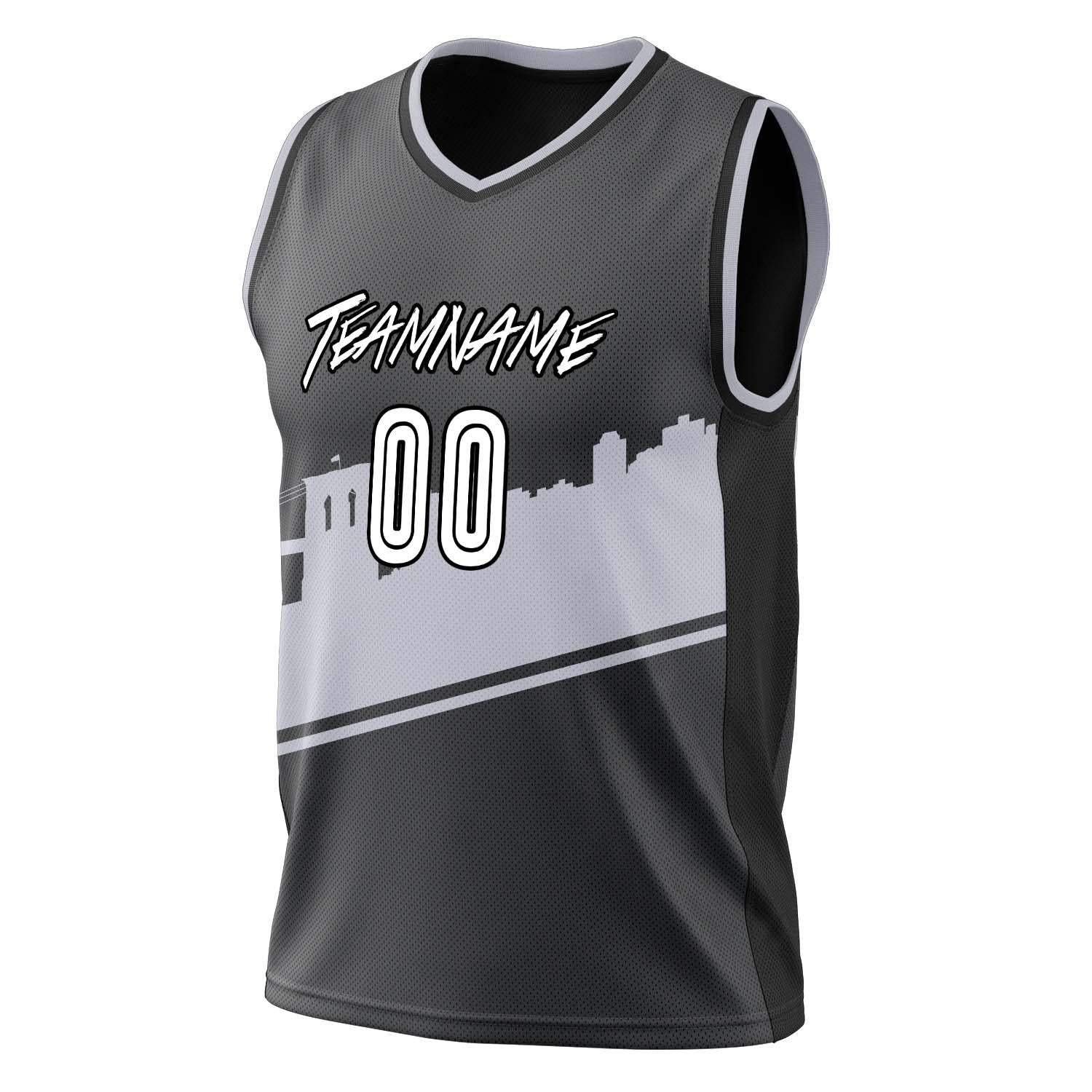 Custom Professional Black Gray Basketball Jersey