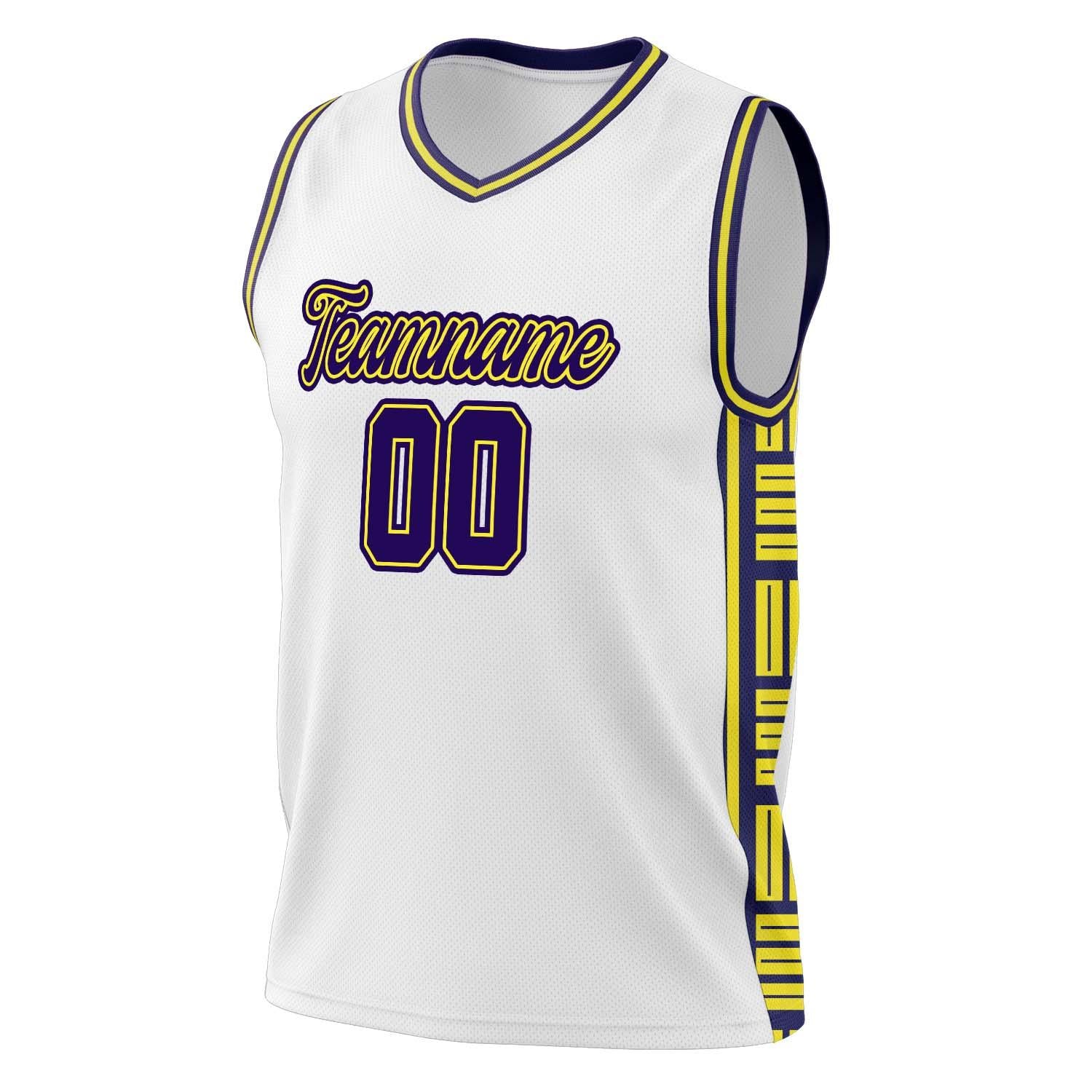 Custom Professional White Navy Blue Basketball Jersey