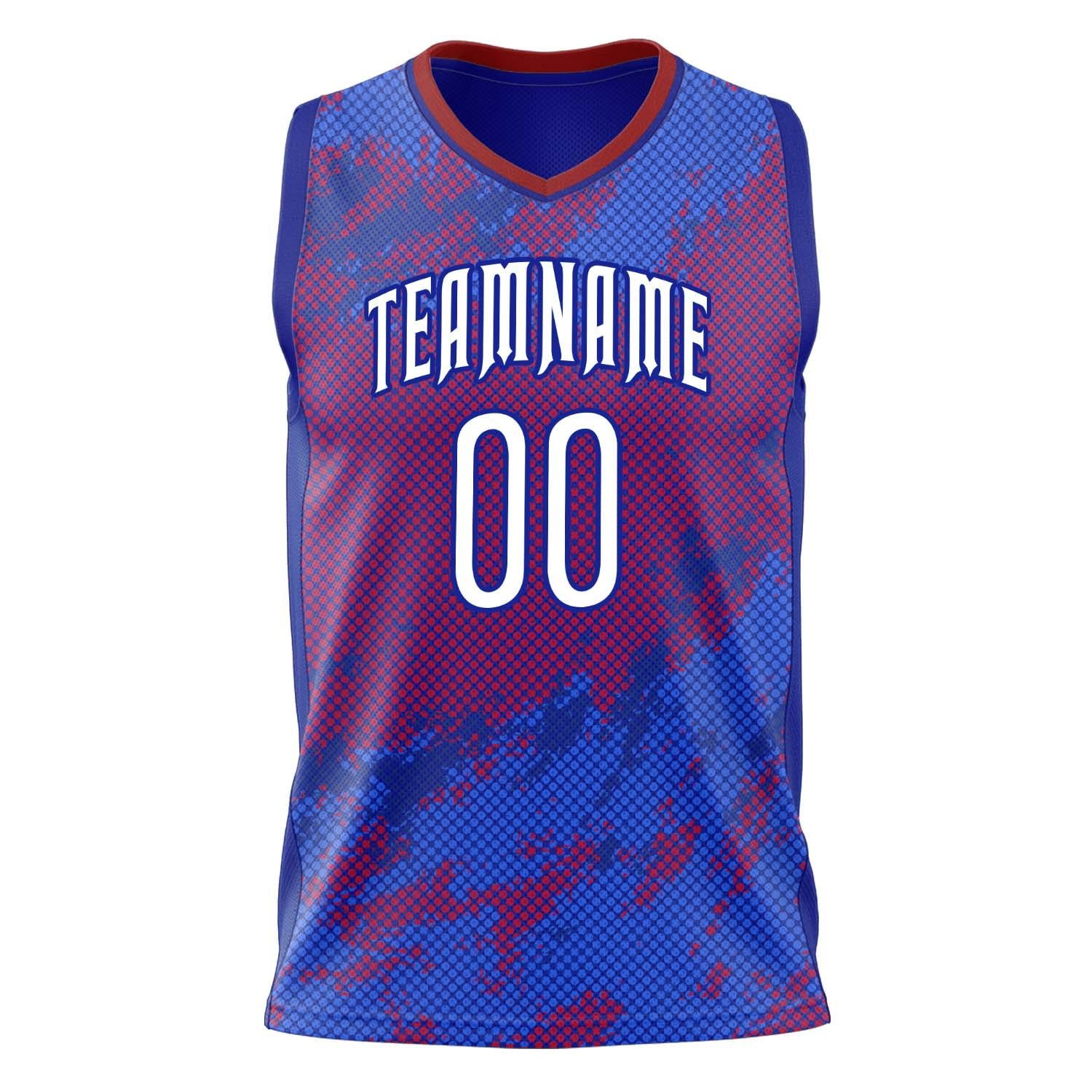 Custom Professional Blue Red Basketball Jersey