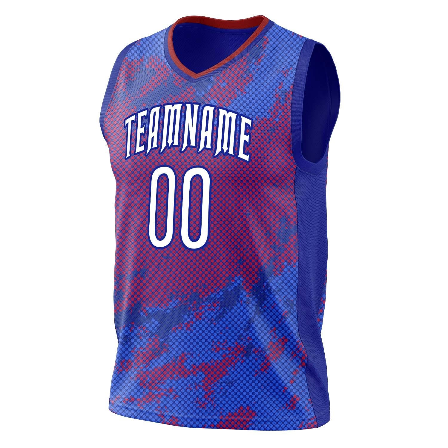 Custom Professional Blue Red Basketball Jersey