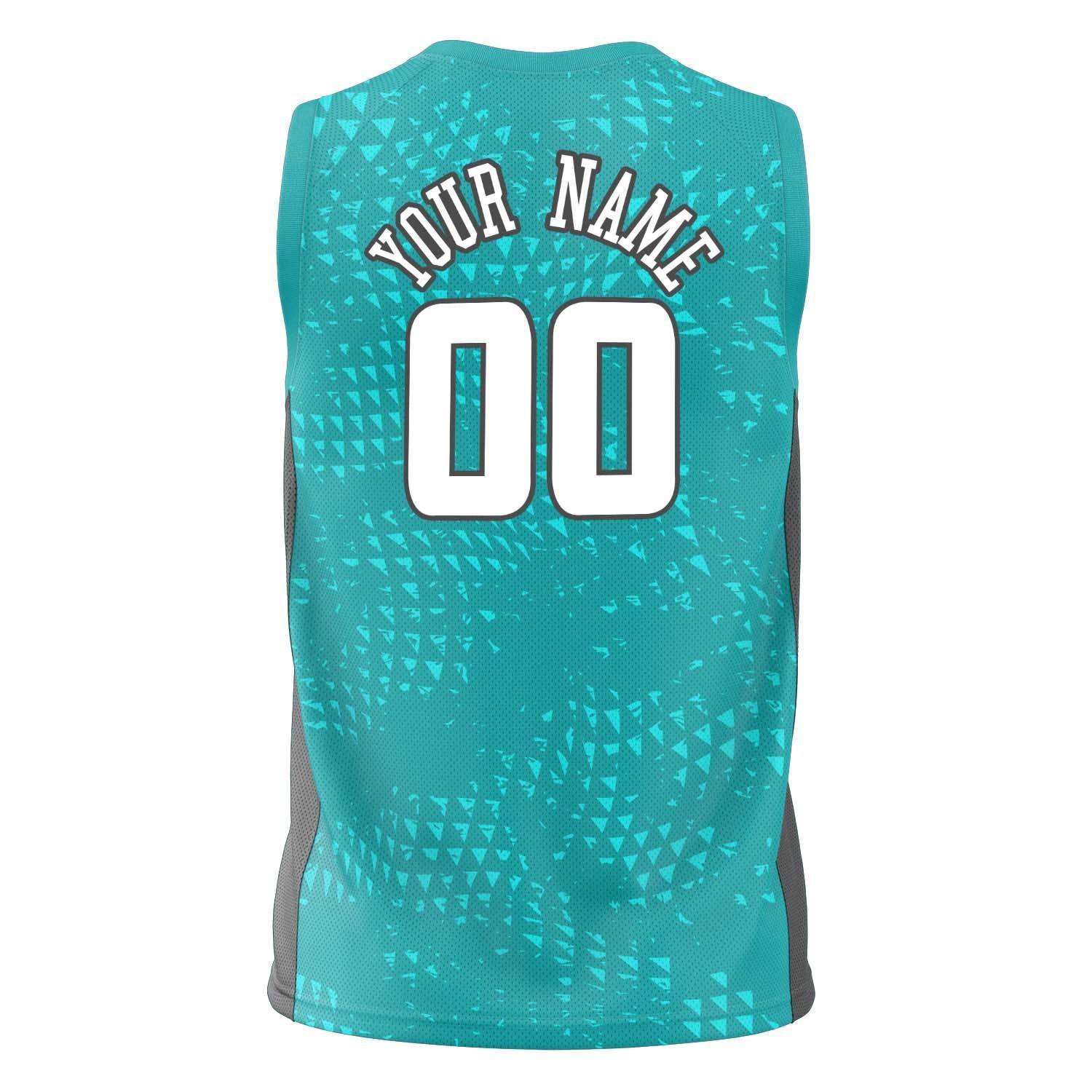 Custom Professional Teal Gray Basketball Jersey