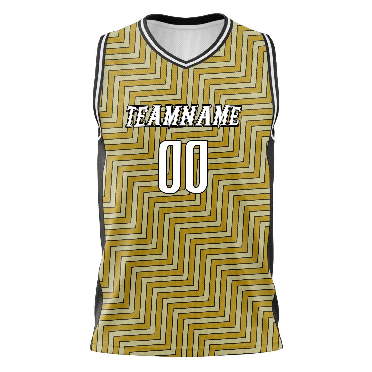 Custom Professional Old Gold Black Basketball Jersey