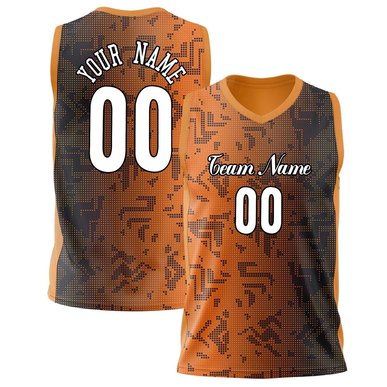 Benutzerdefiniertes Professionelles Orange Schwarz Basketballtrikot BS02240808JG036