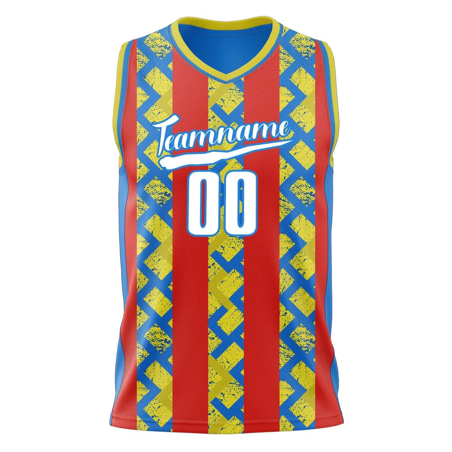 Custom Professional Red Blue Basketball Jersey