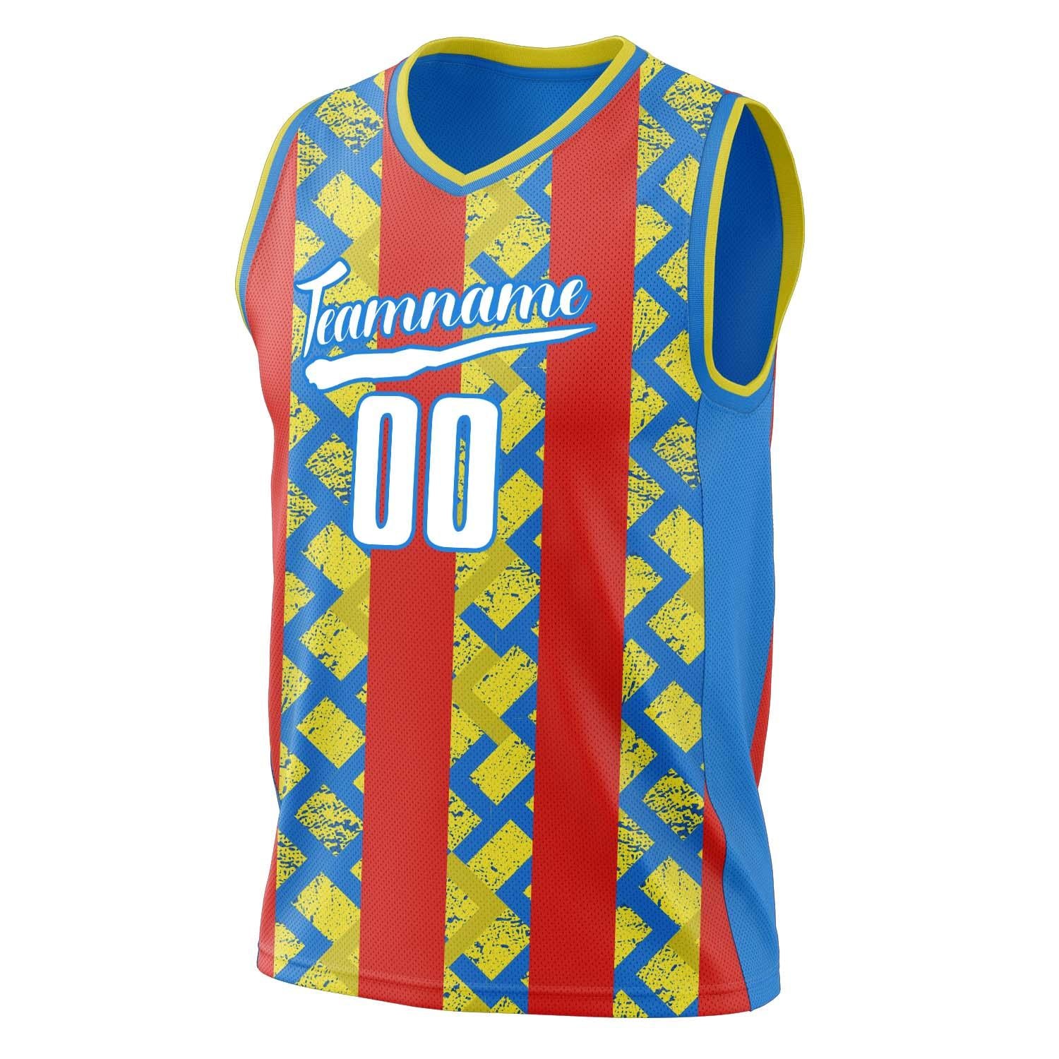 Custom Professional Red Blue Basketball Jersey