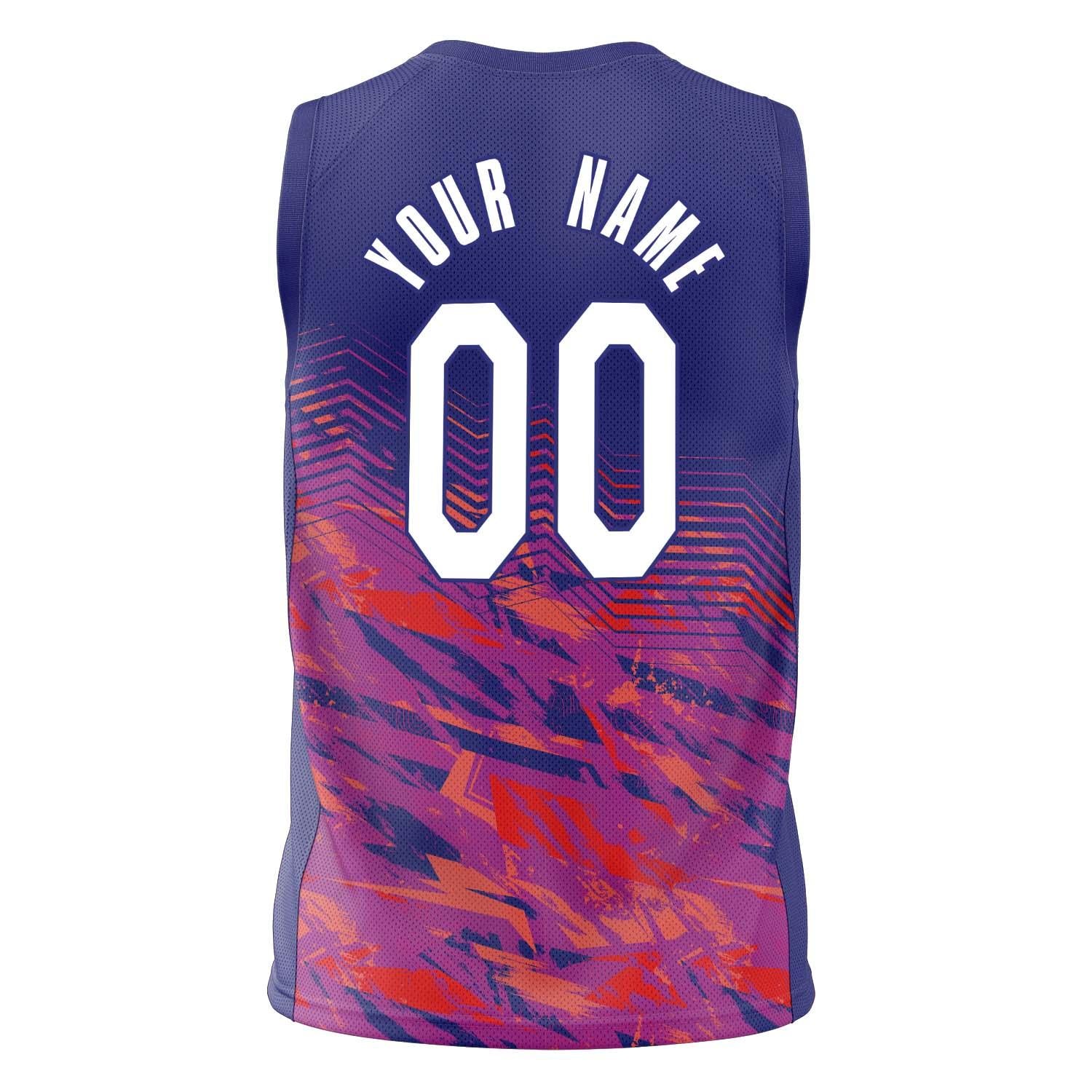 Custom Professional Navy Blue Red Basketball Jersey