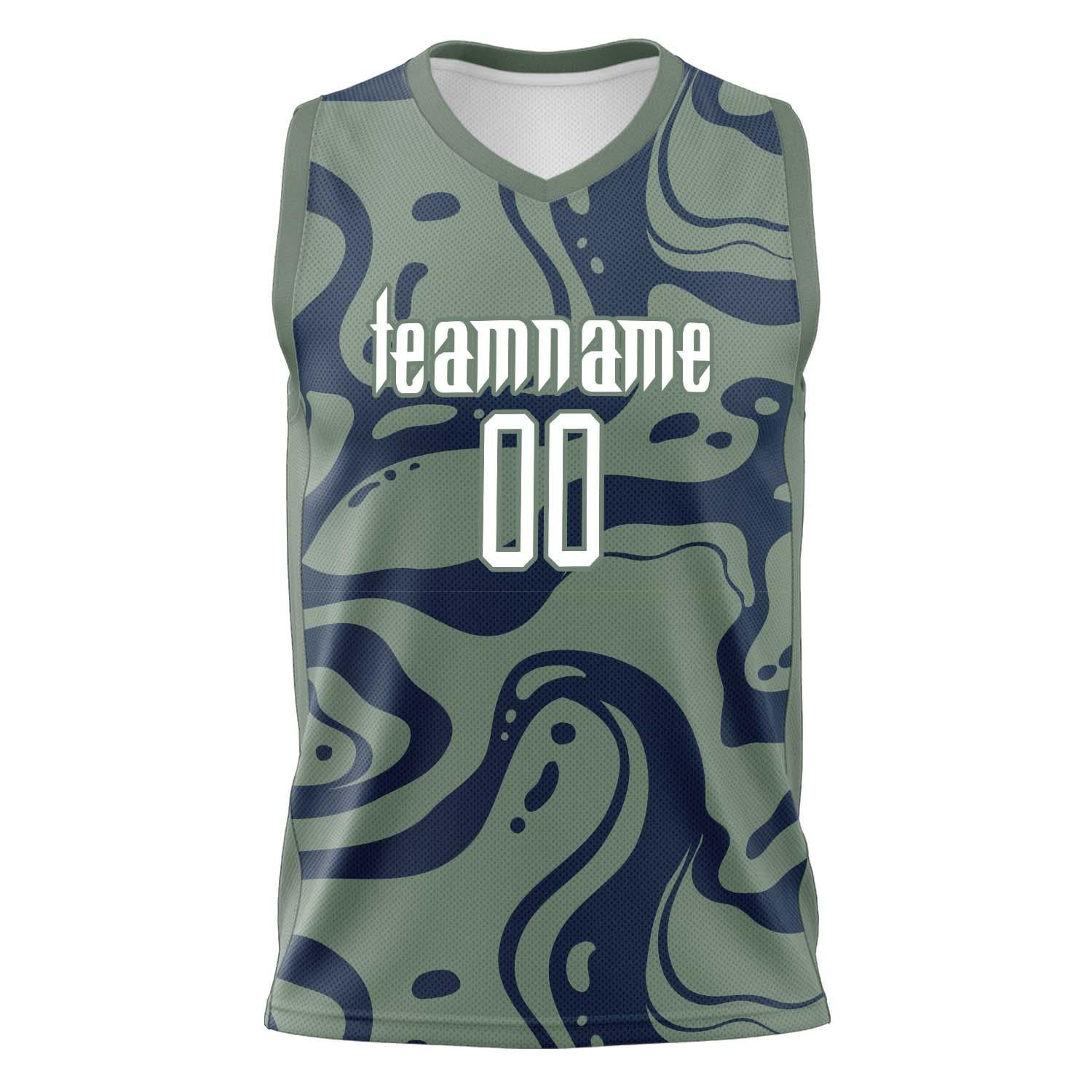Custom Professional Olive Navy Blue Basketball Jersey
