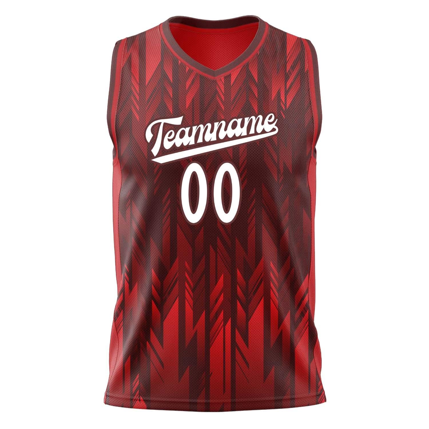 Custom Professional Red White Basketball Jersey