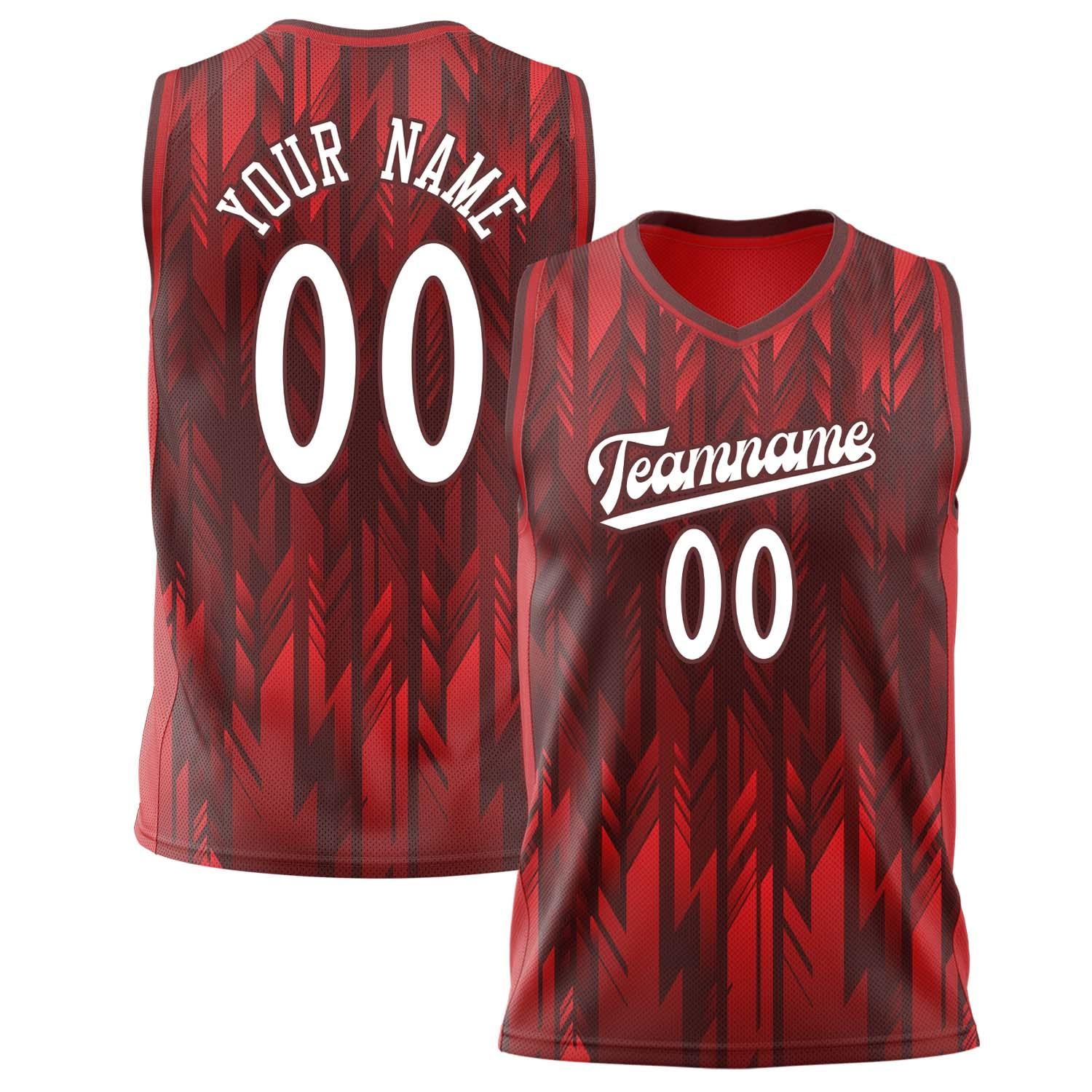 Benutzerdefiniertes Professionelles Rot Weiß Basketballtrikot BS02240808JG043