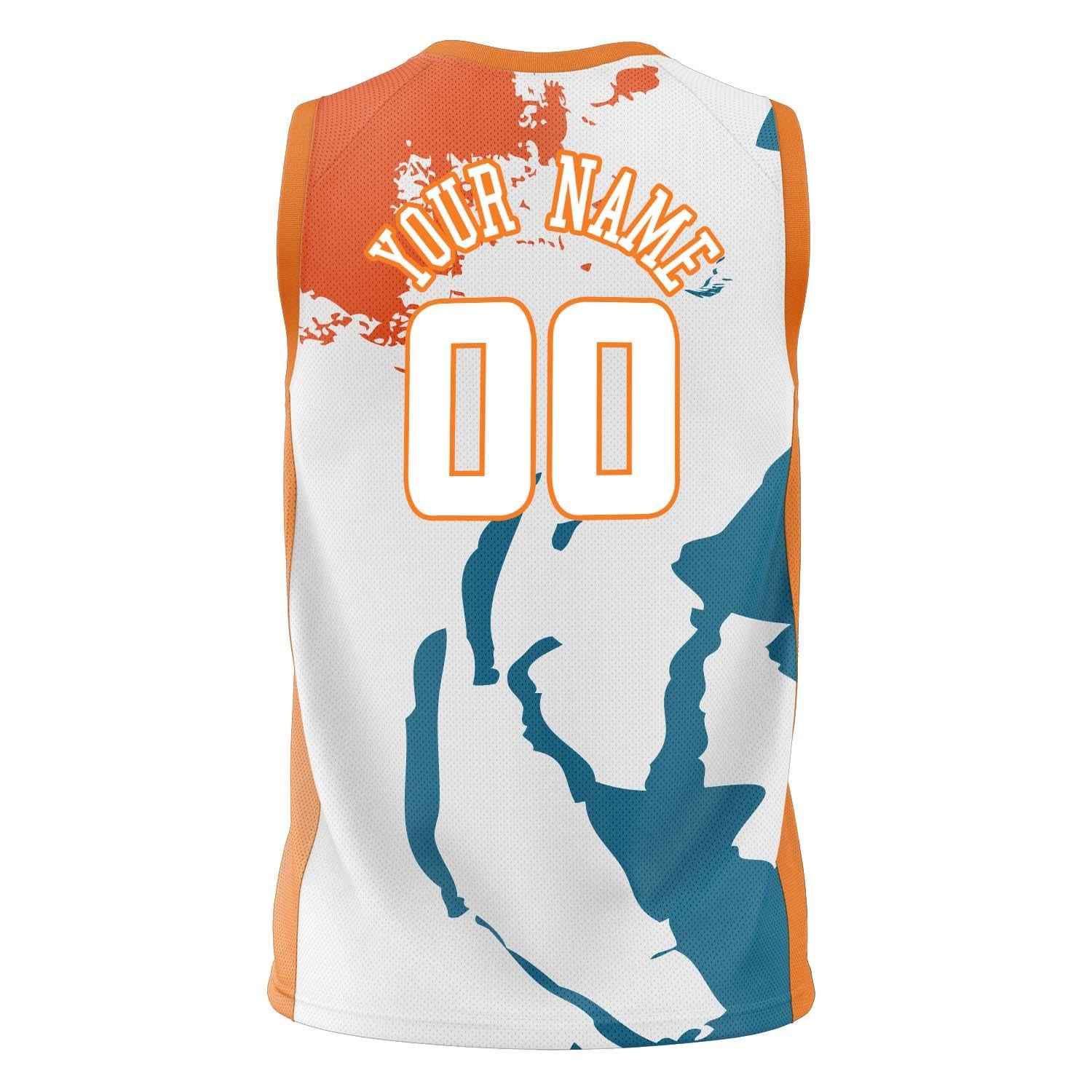 Custom Professional White Orange Basketball Jersey