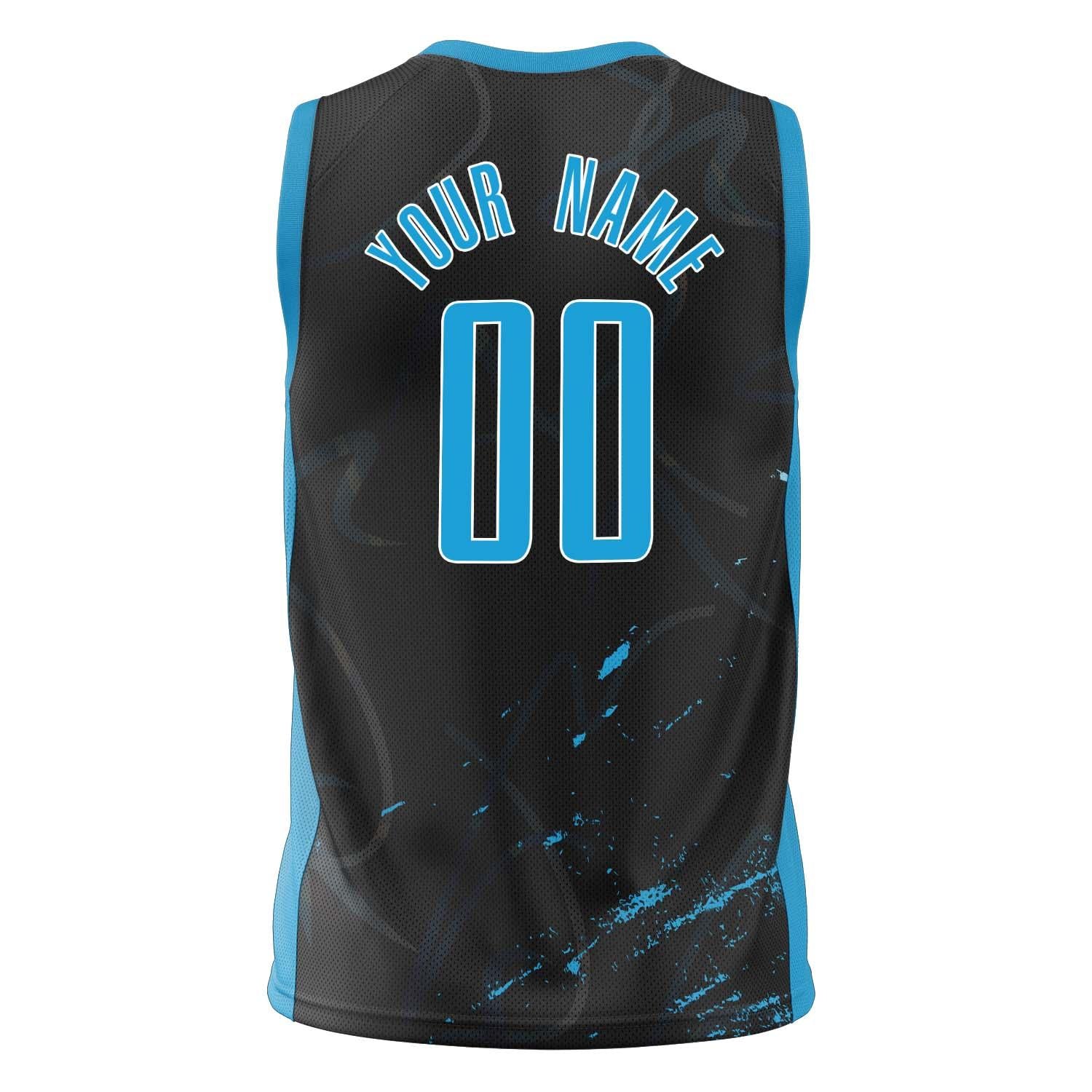 Custom Professional Black Blue Basketball Jersey