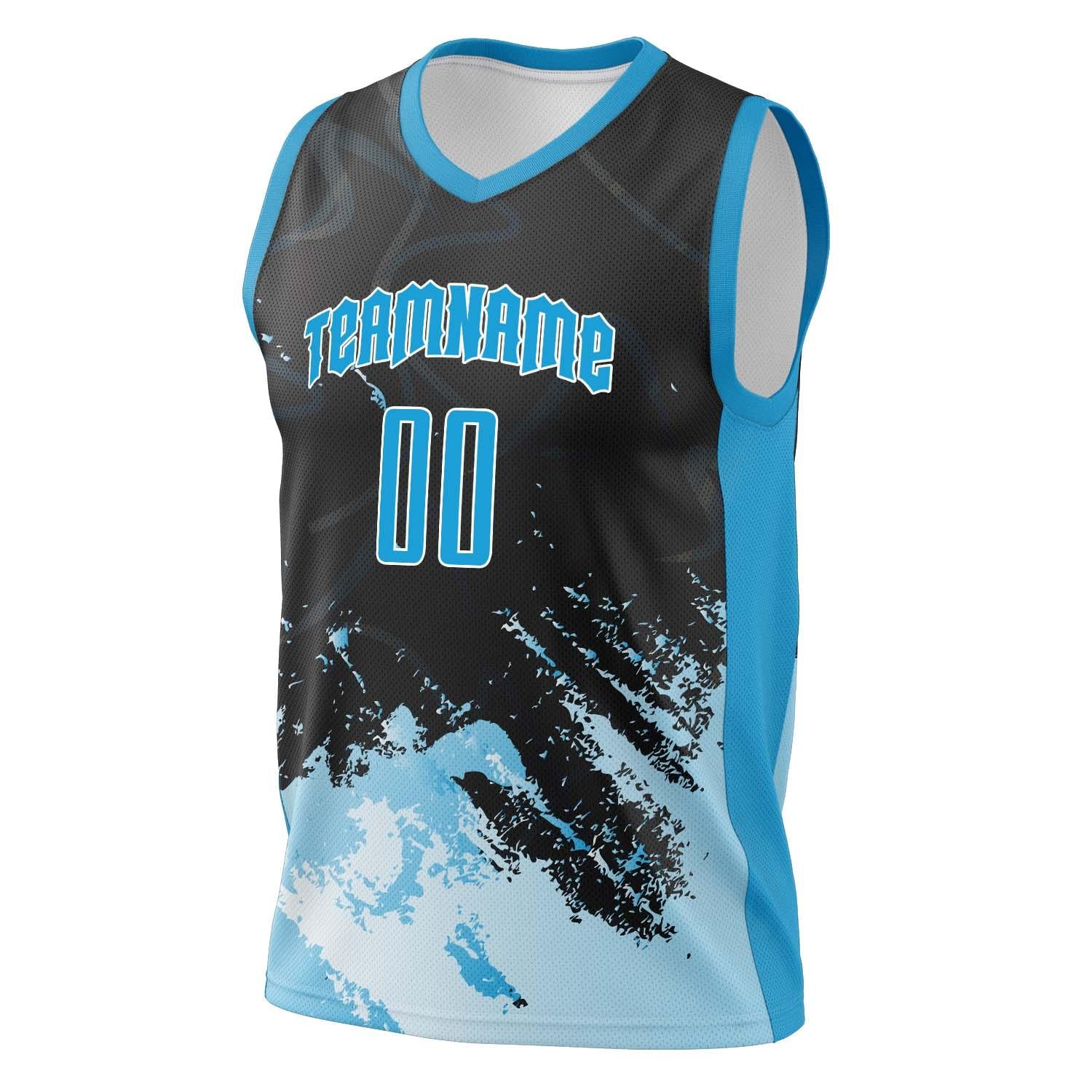 Custom Professional Black Blue Basketball Jersey