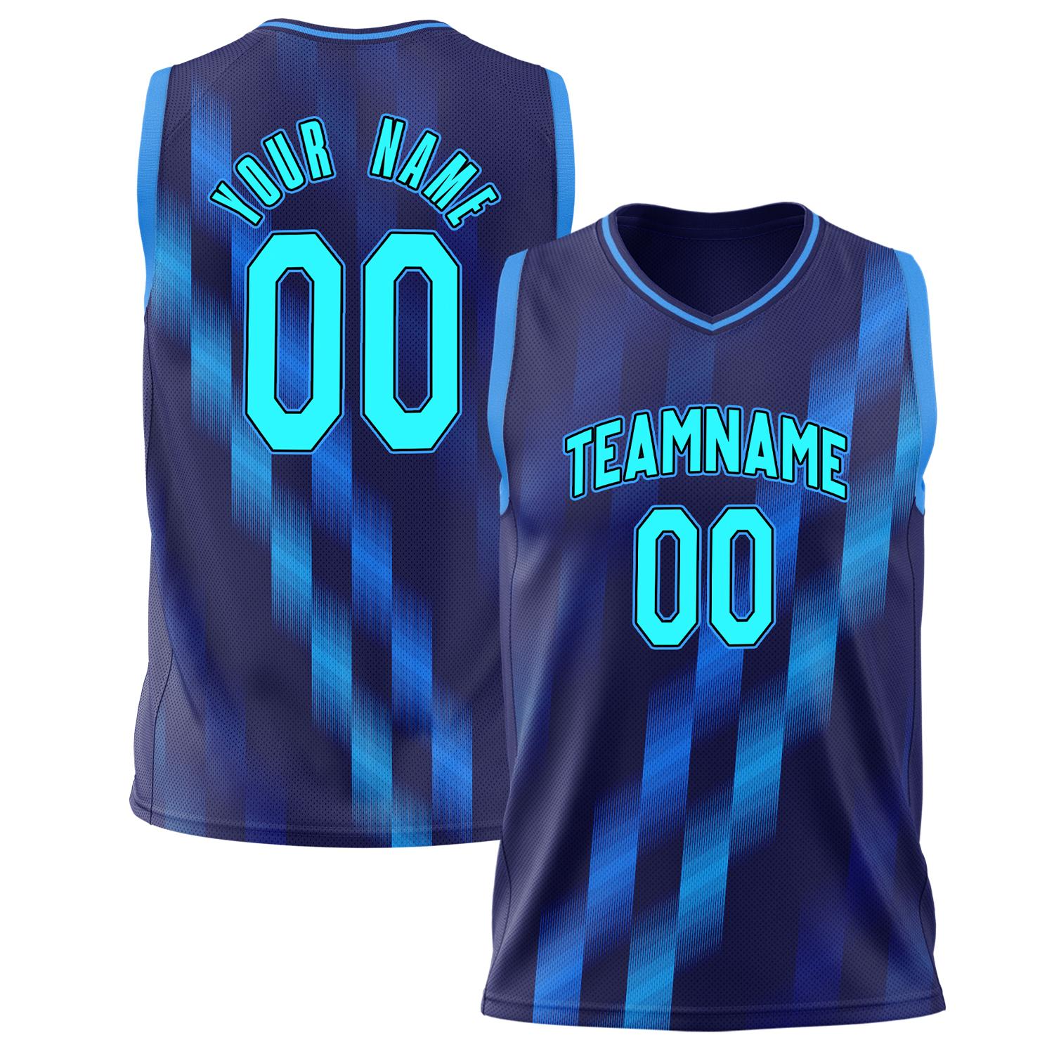 Benutzerdefiniertes Professionelles Marineblau Blau Basketballtrikot BS02240808XE001