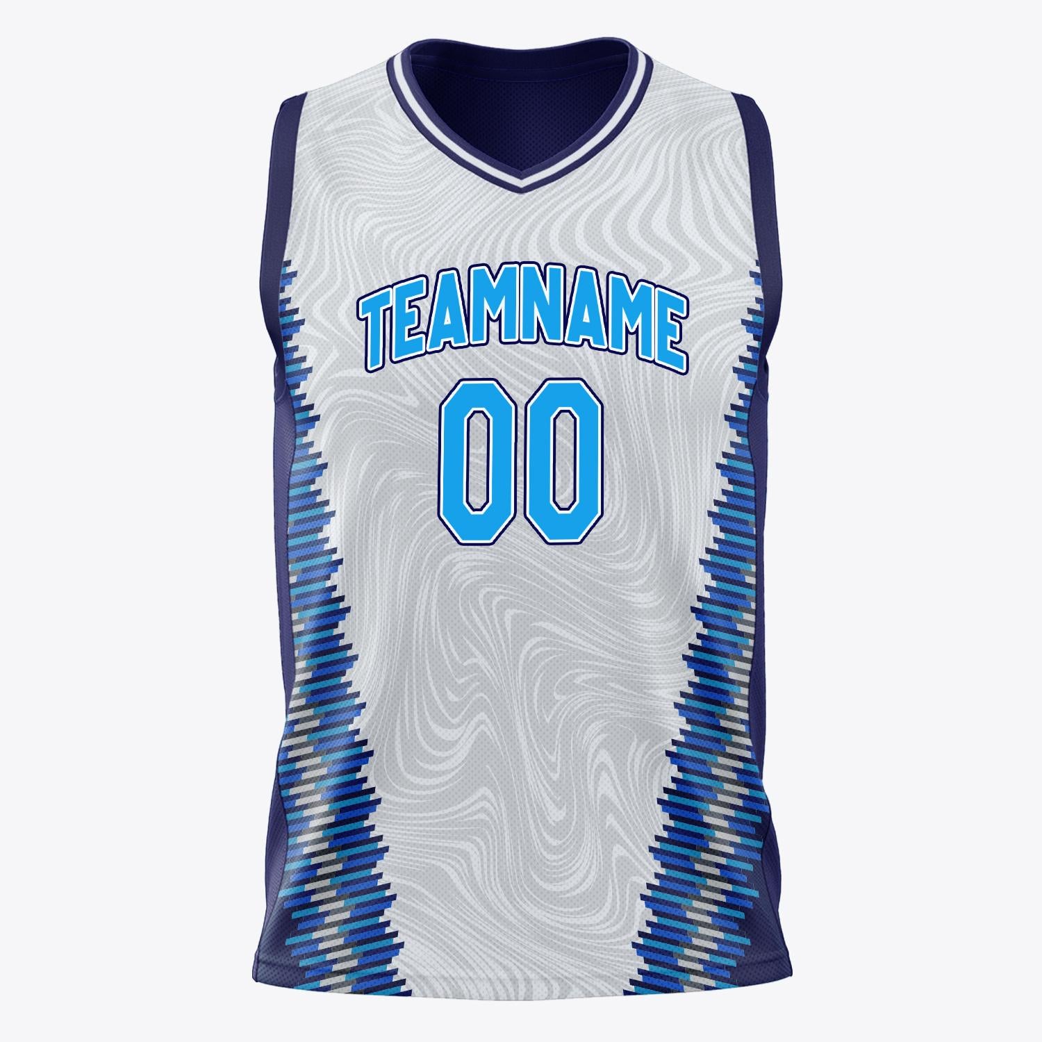 Custom Professional White Navy Blue Basketball Jersey