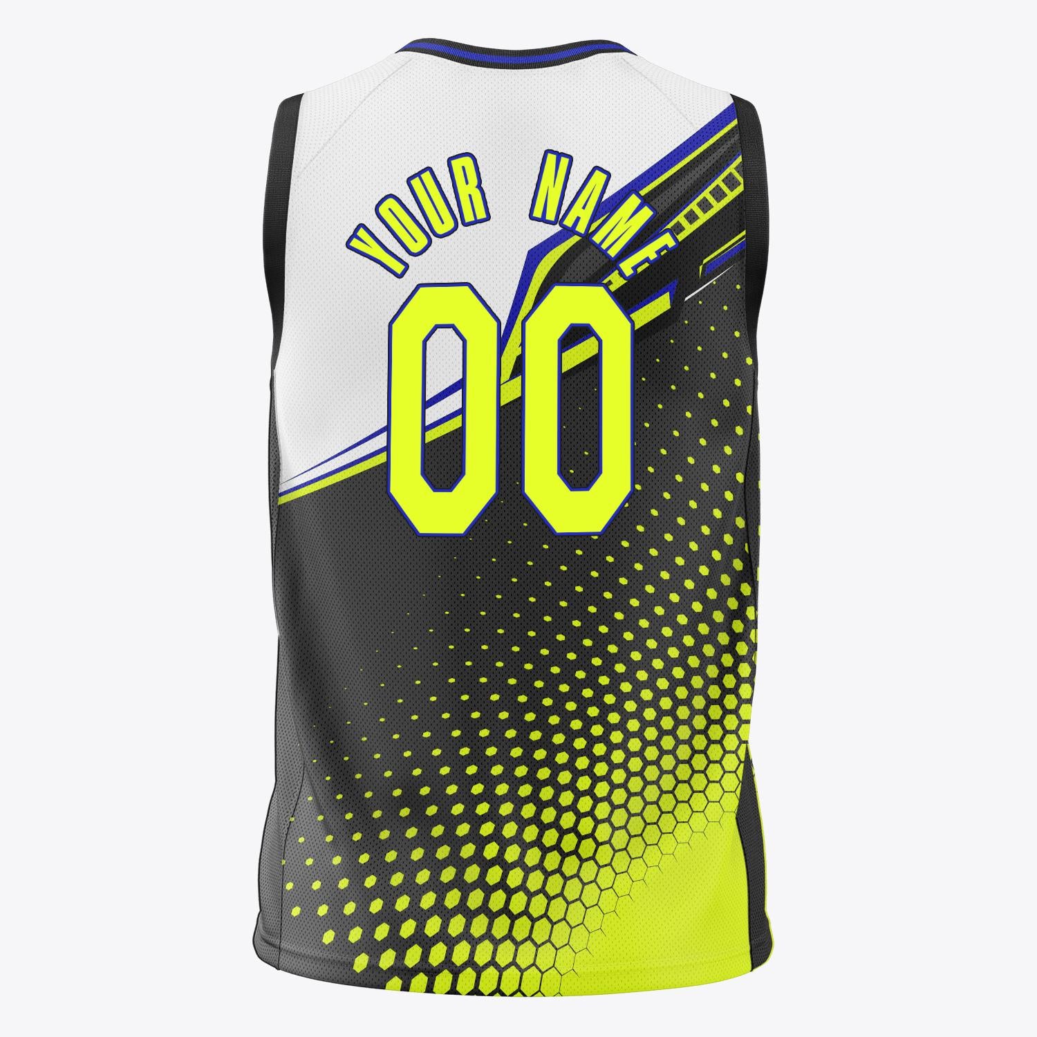 Custom Professional Black Chartreuse Basketball Jersey
