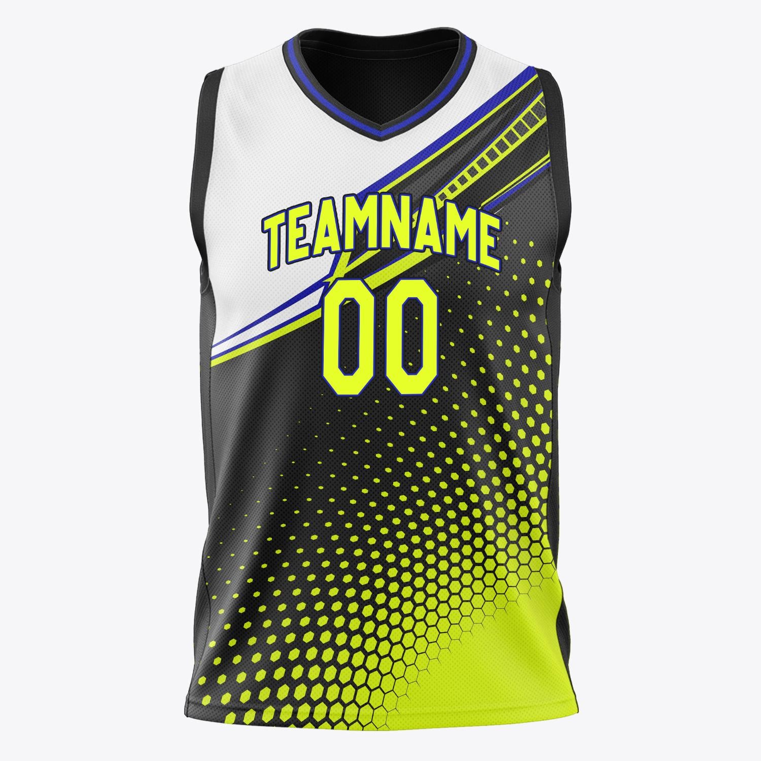 Custom Professional Black Chartreuse Basketball Jersey