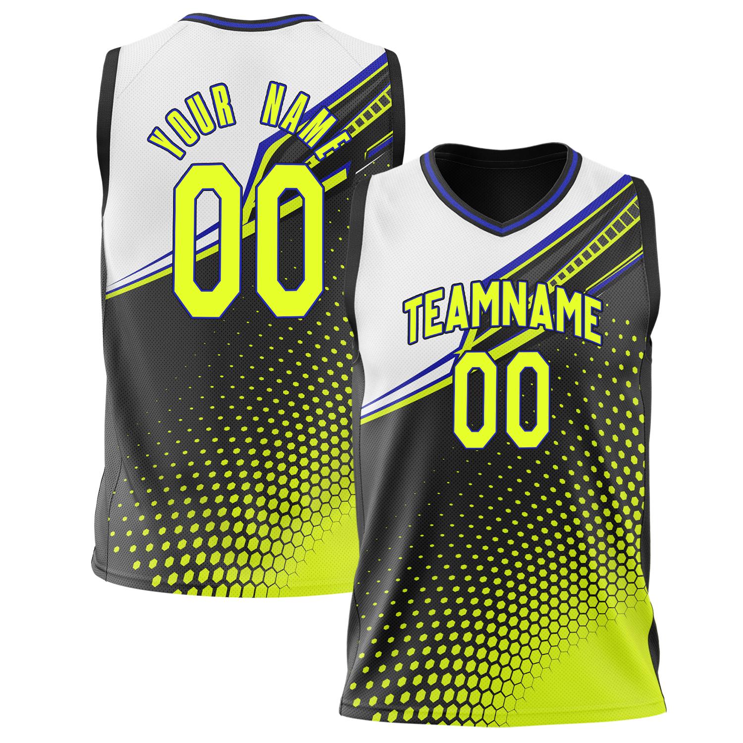 Benutzerdefiniertes Professionelles Schwarz Chartreuse Basketballtrikot BS02240808XE004