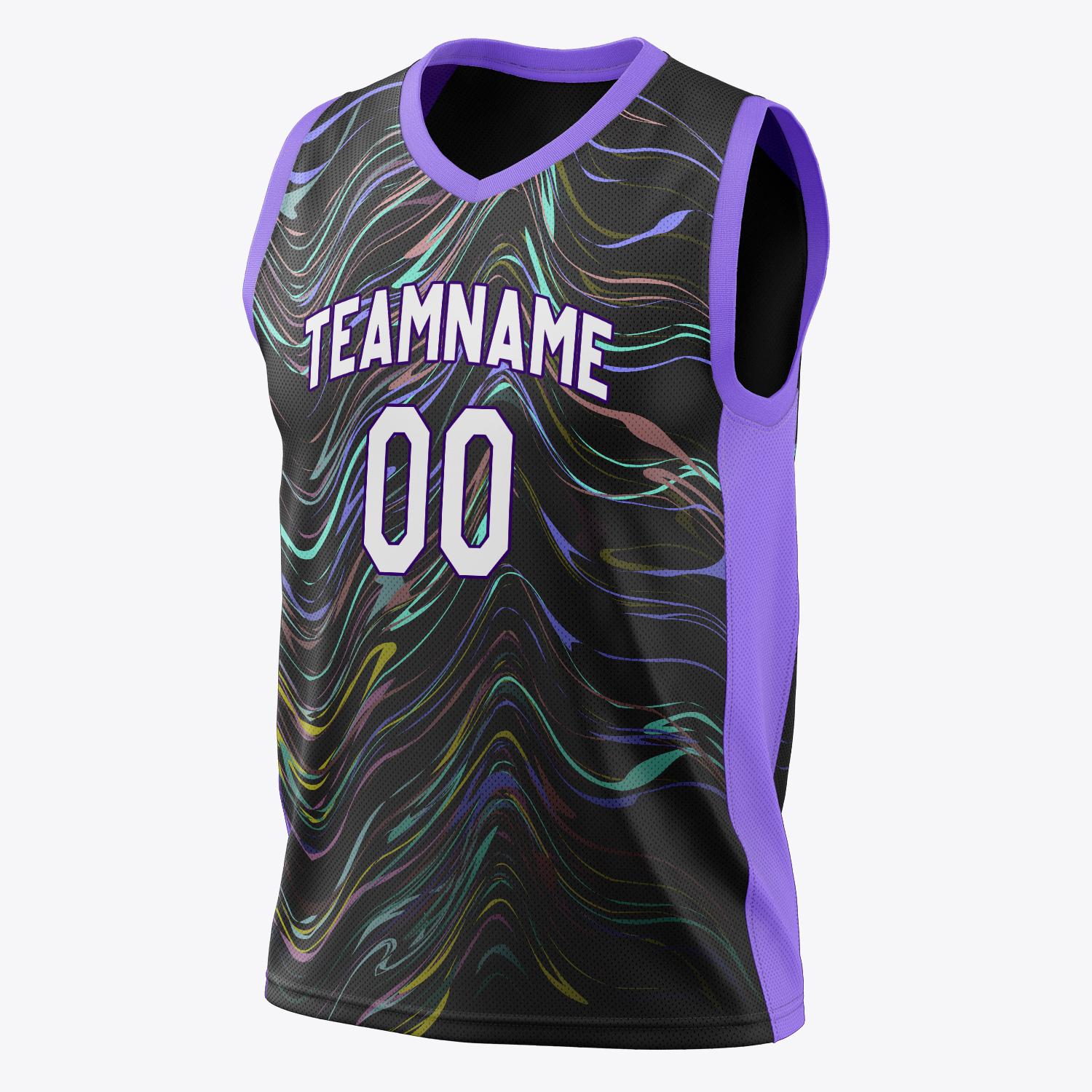 Custom Professional Black Purple Basketball Jersey