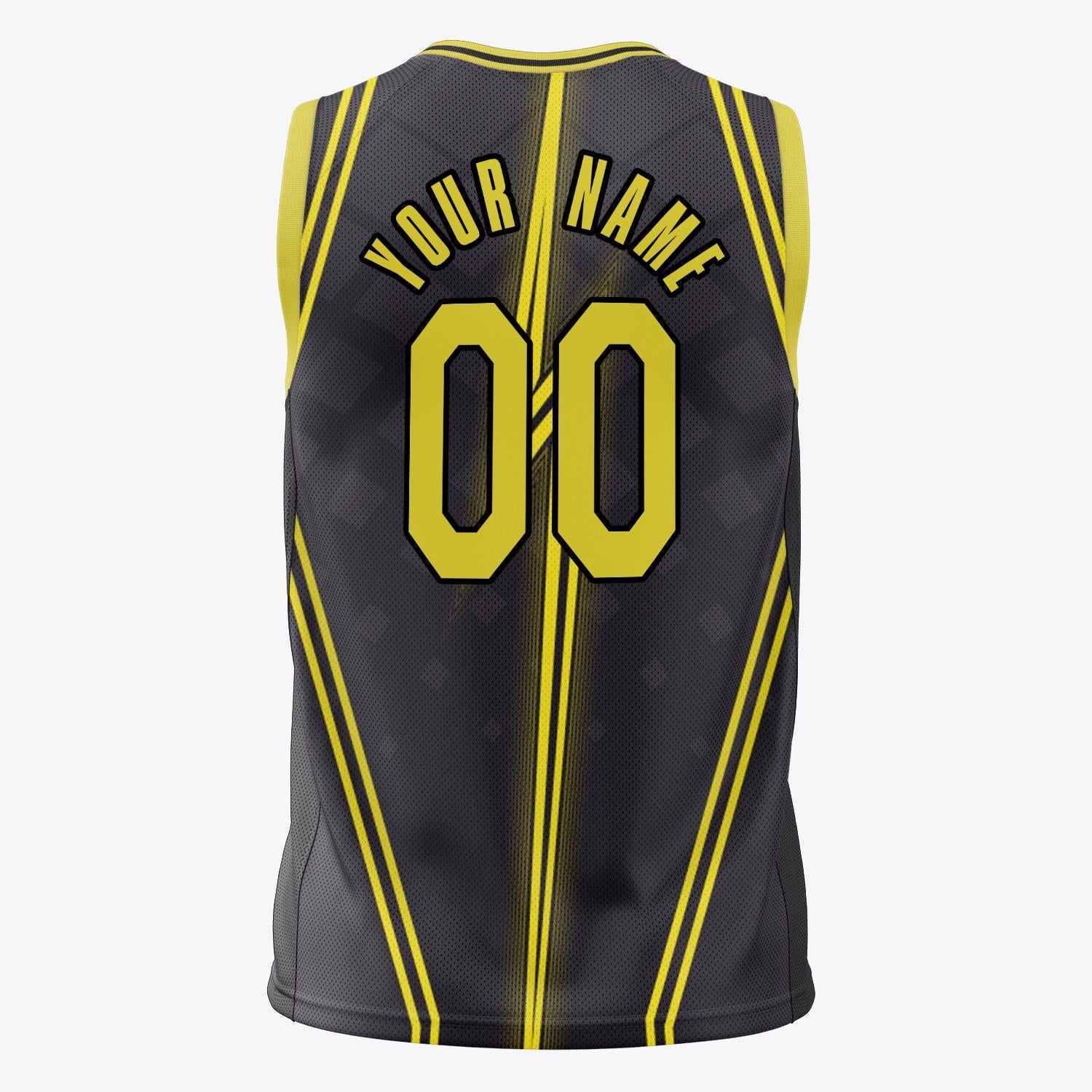 Custom Professional Black Gold Basketball Jersey