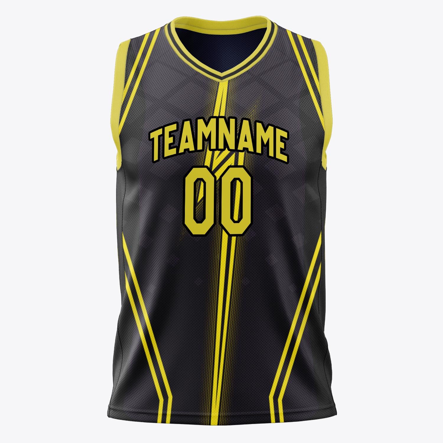 Custom Professional Black Gold Basketball Jersey