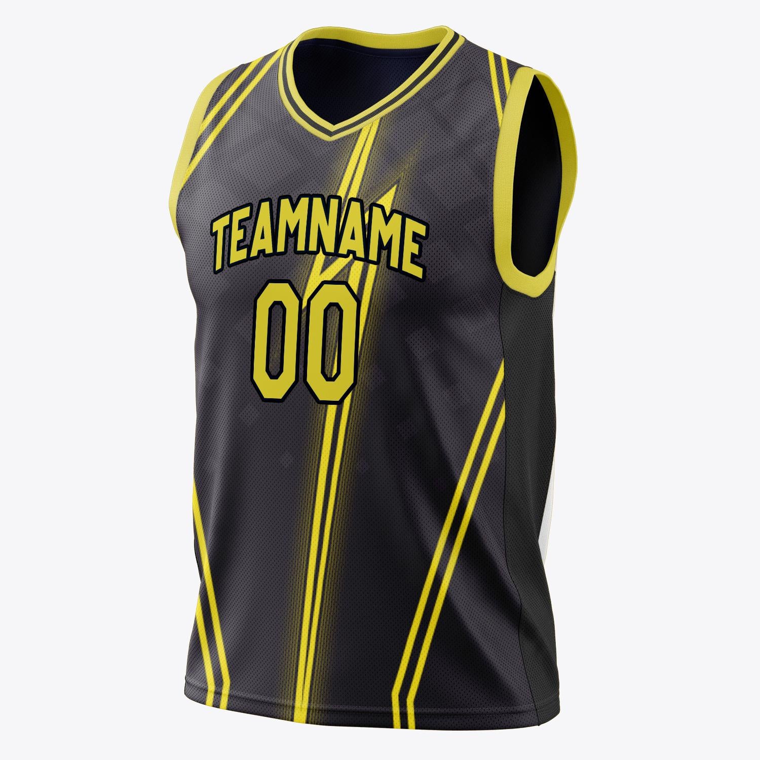 Custom Professional Black Gold Basketball Jersey