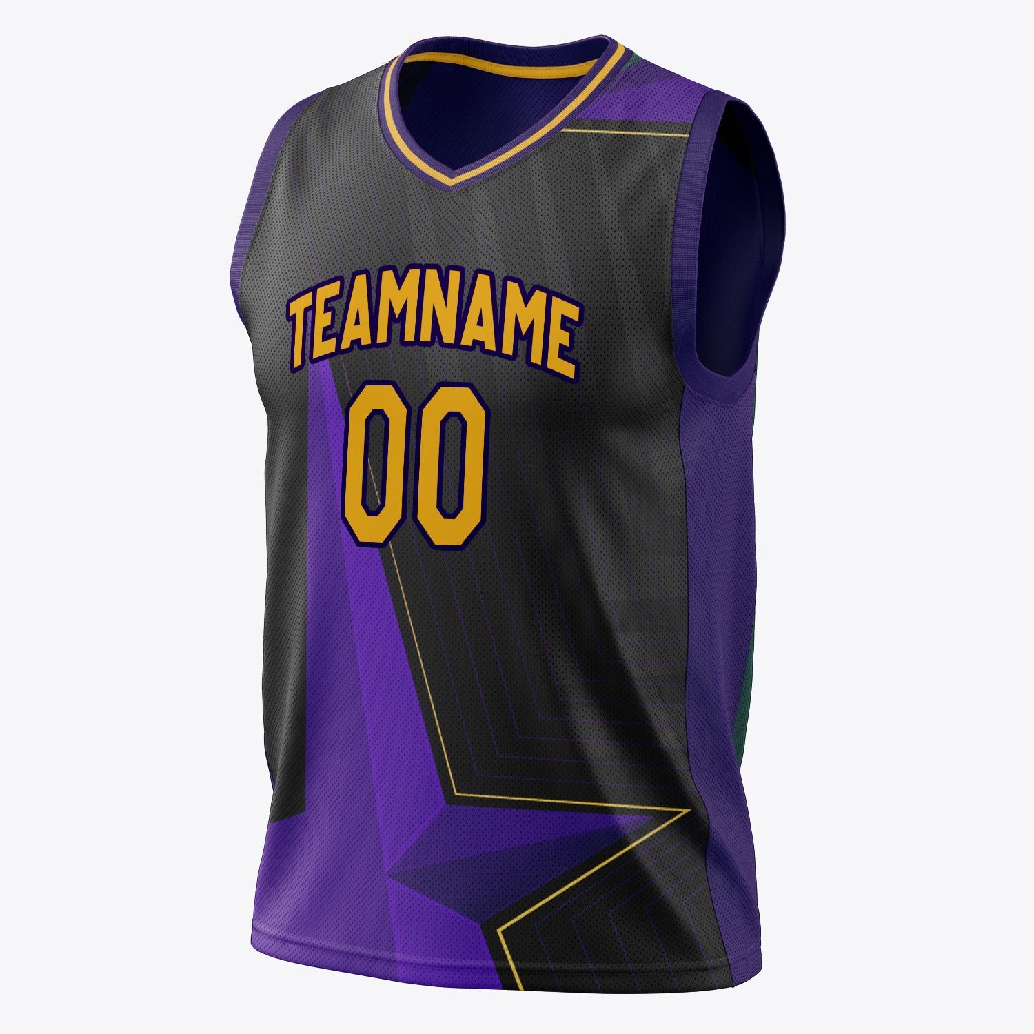 Custom Professional Black Purple Basketball Jersey