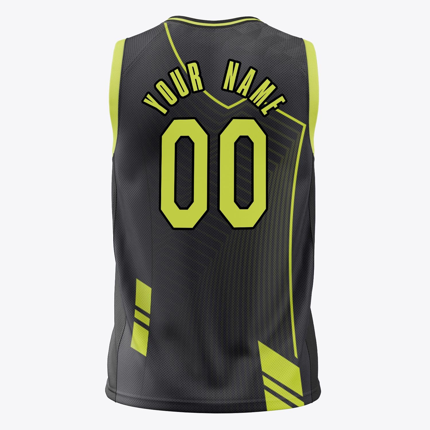 Custom Professional Black Neon Yellow Basketball Jersey